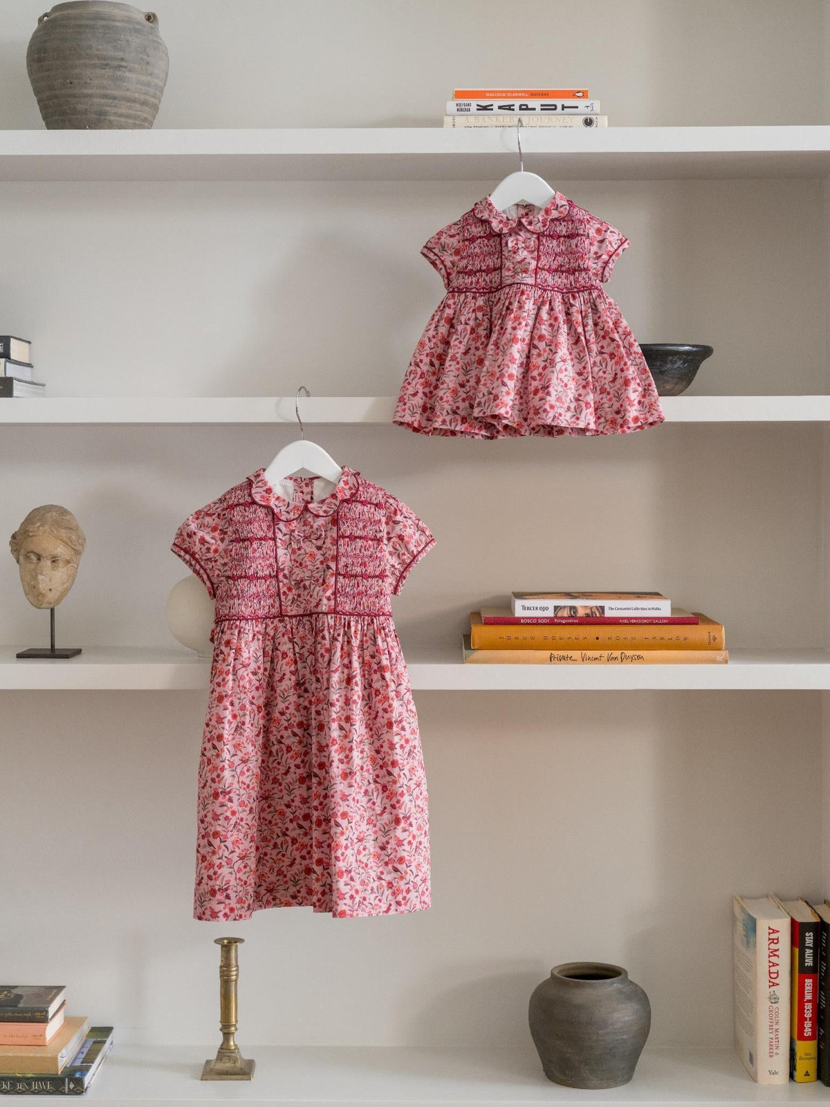 Pink Bird Floral Scarlett Girl Hand-Smocked Dress