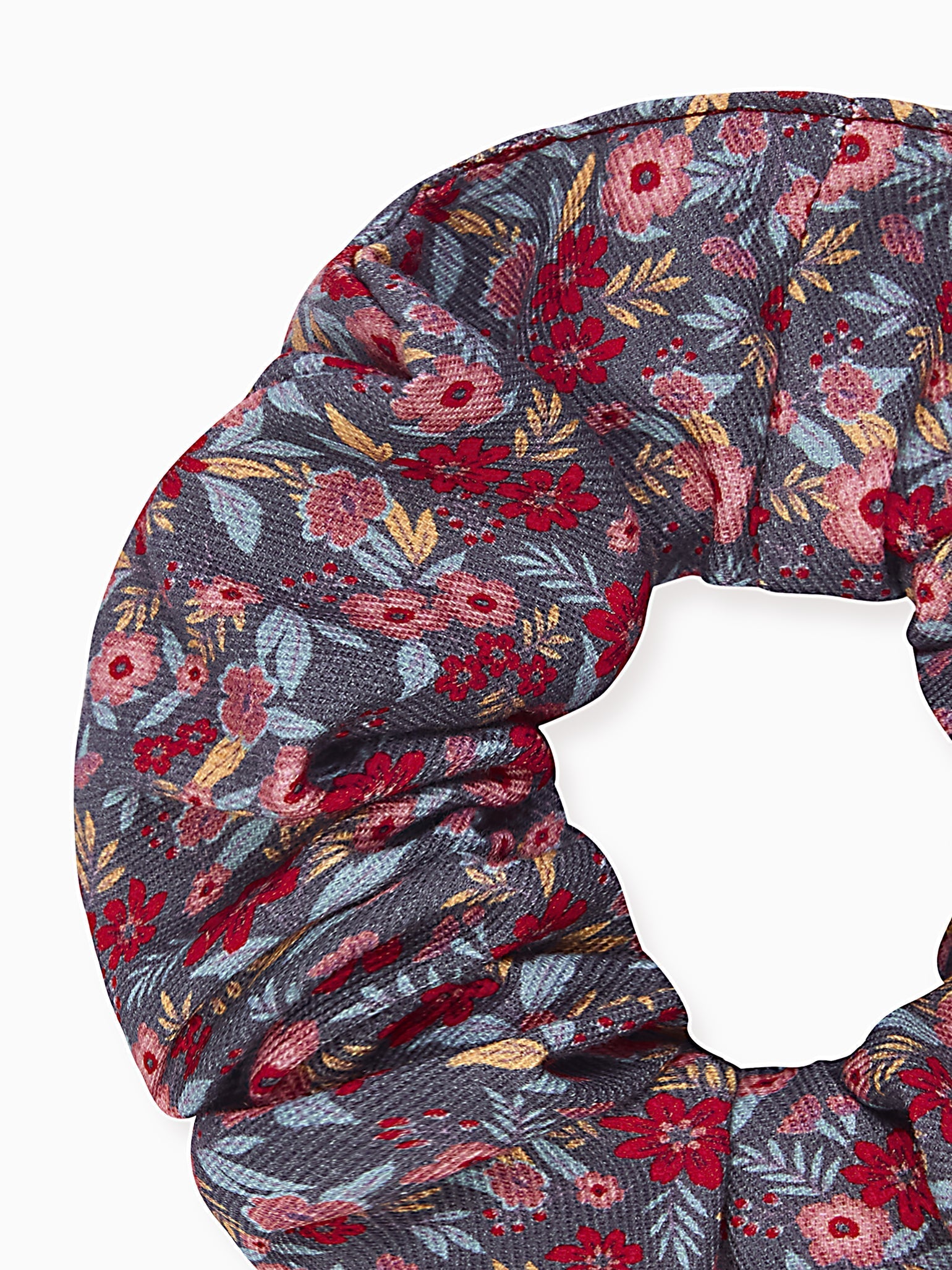 Navy Floral Girl Scrunchie
