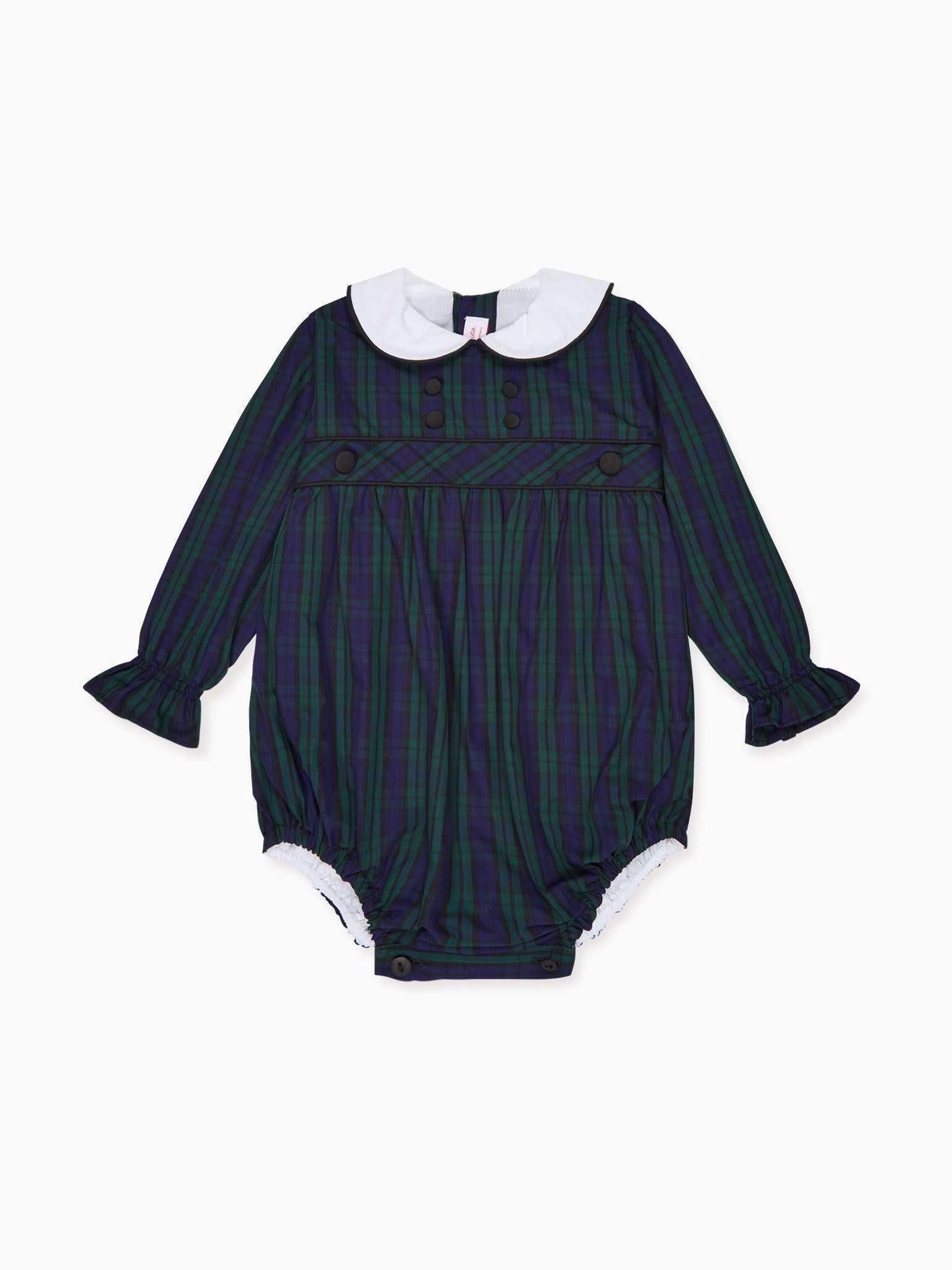 Navy Check Senna Baby Romper