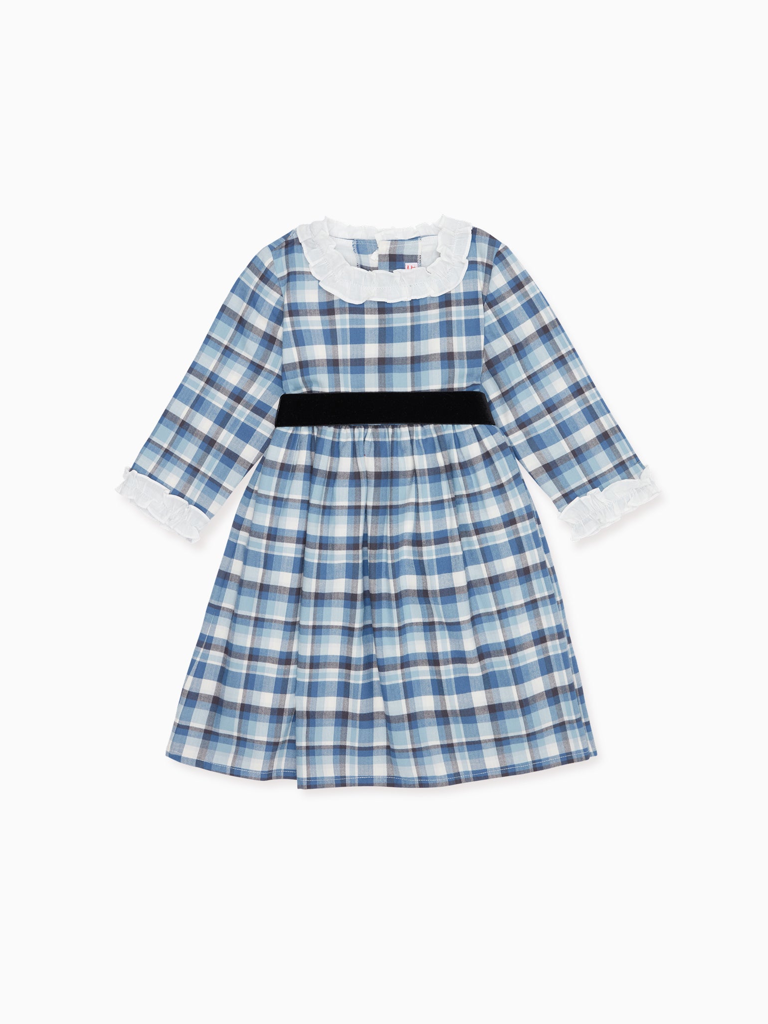 Blue Check Silas Girl Dress