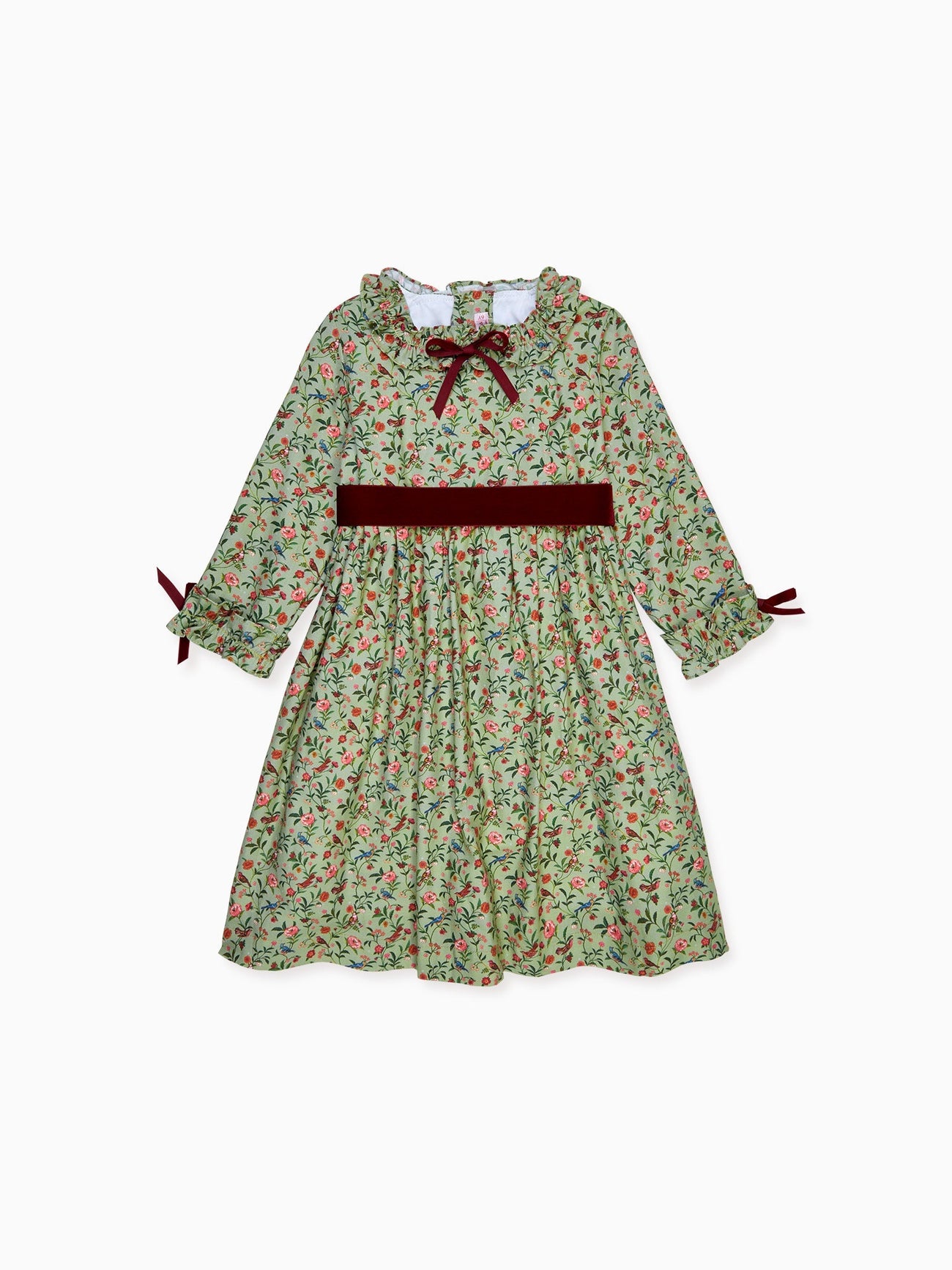 Sage Bird Floral Silas Girl Dress