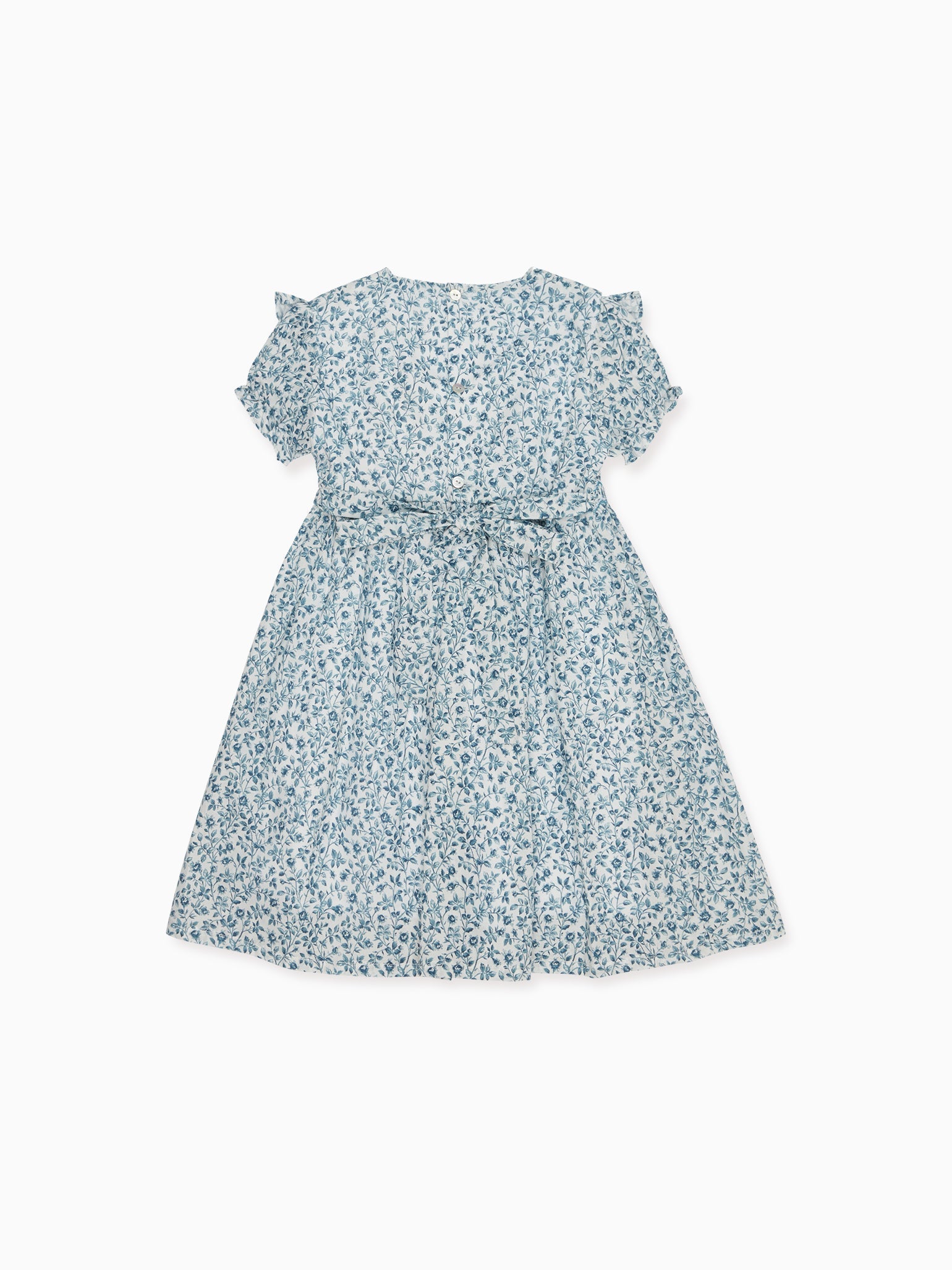 Blue Floral Silvana Girl Hand-Smocked Dress
