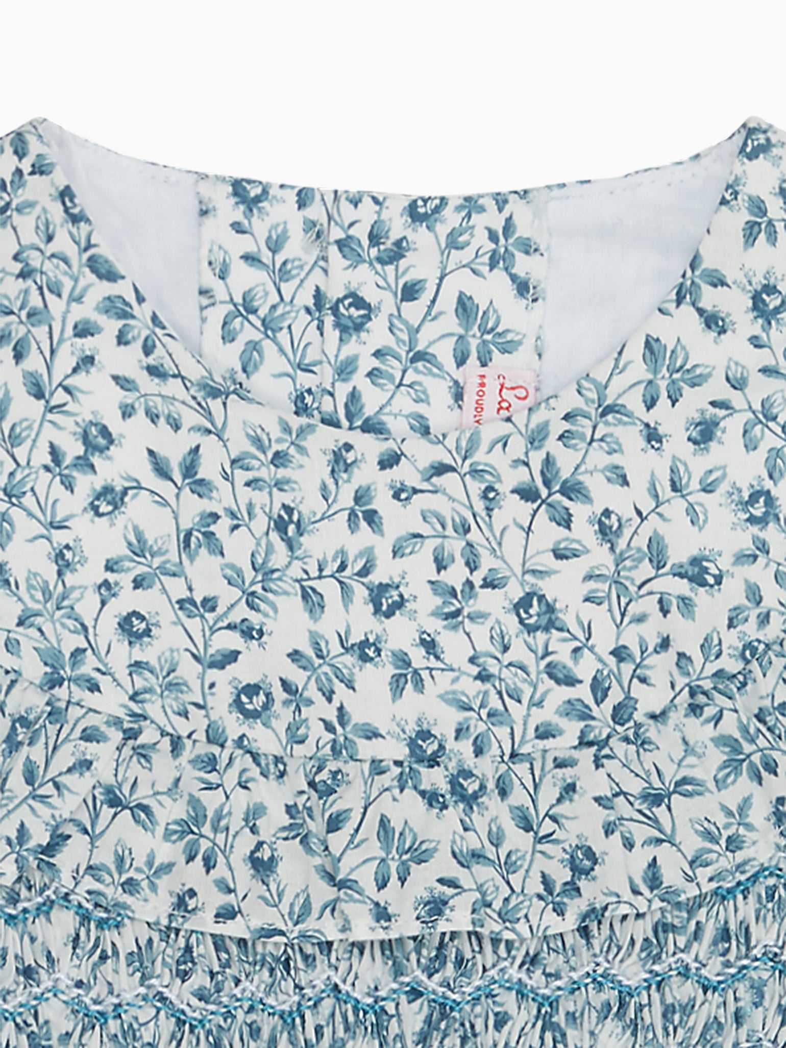 Blue Floral Silvana Girl Hand-Smocked Dress