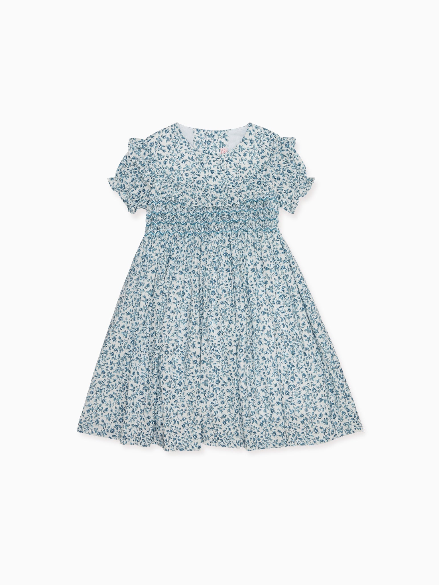 Blue Floral Silvana Girl Hand-Smocked Dress