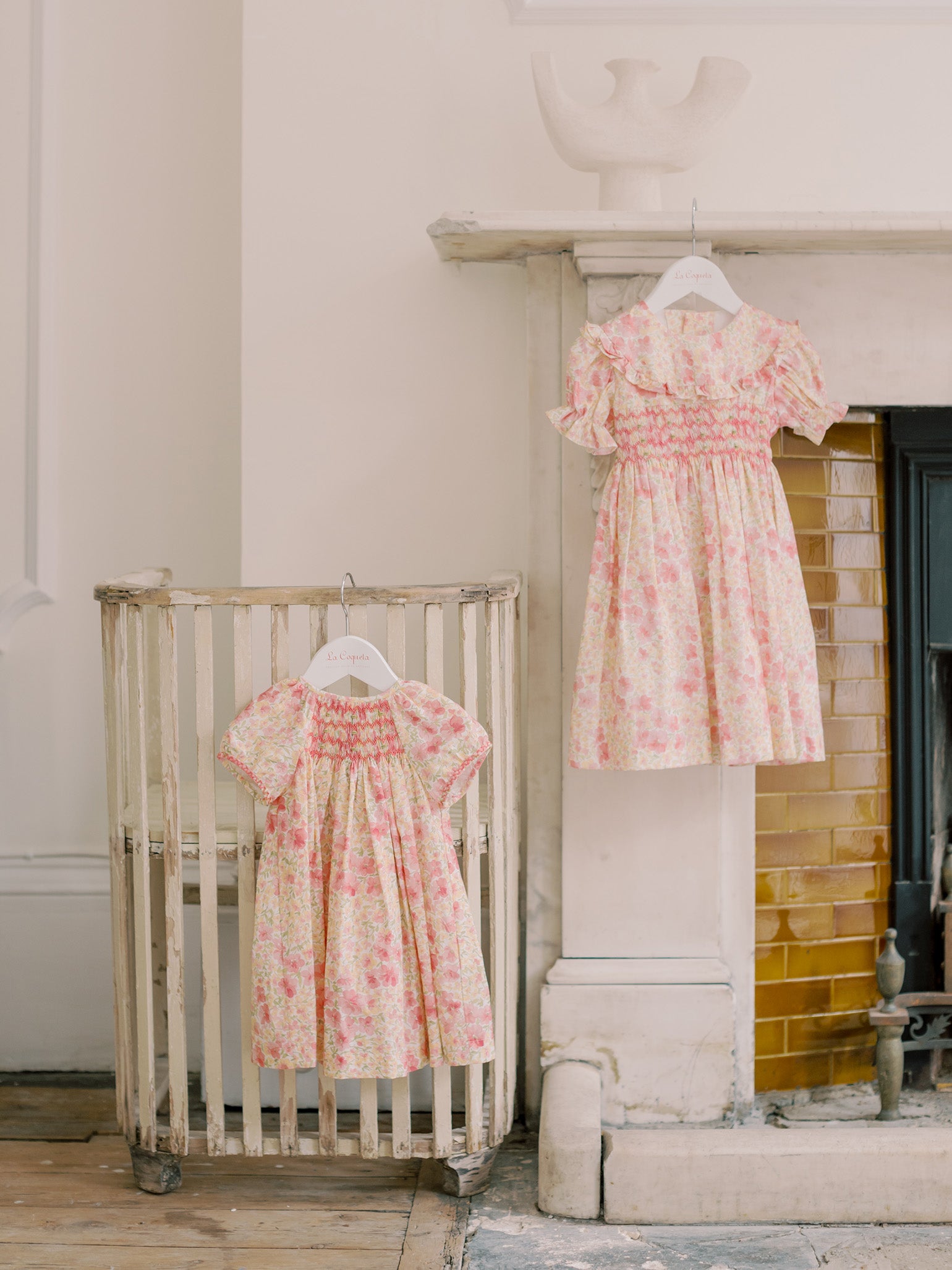 Pink Floral Sonia Baby Girl Hand-Smocked Set
