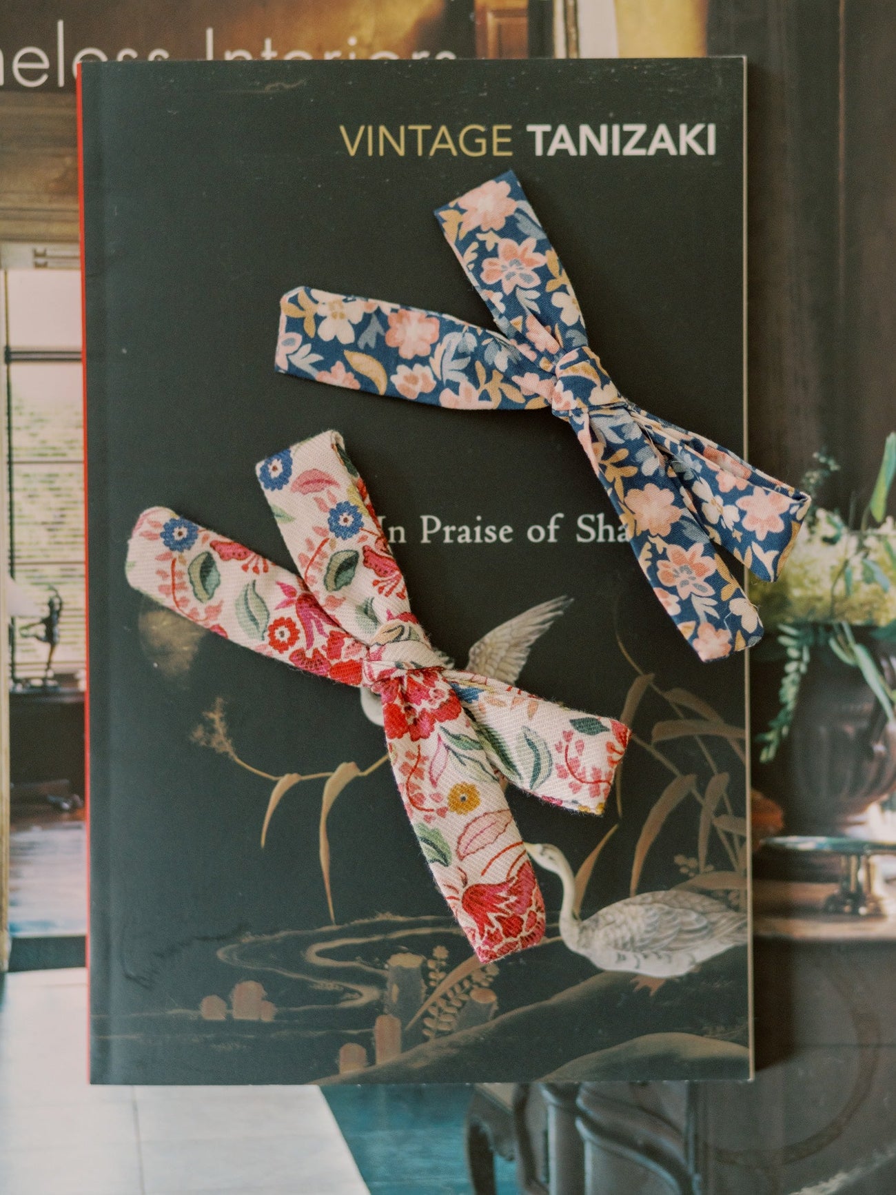 Blue Floral Girl Soft Ribbon Bow Clip