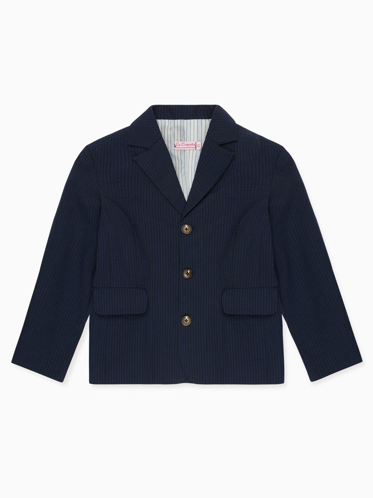 Navy Seersucker Sybil Boy Jacket