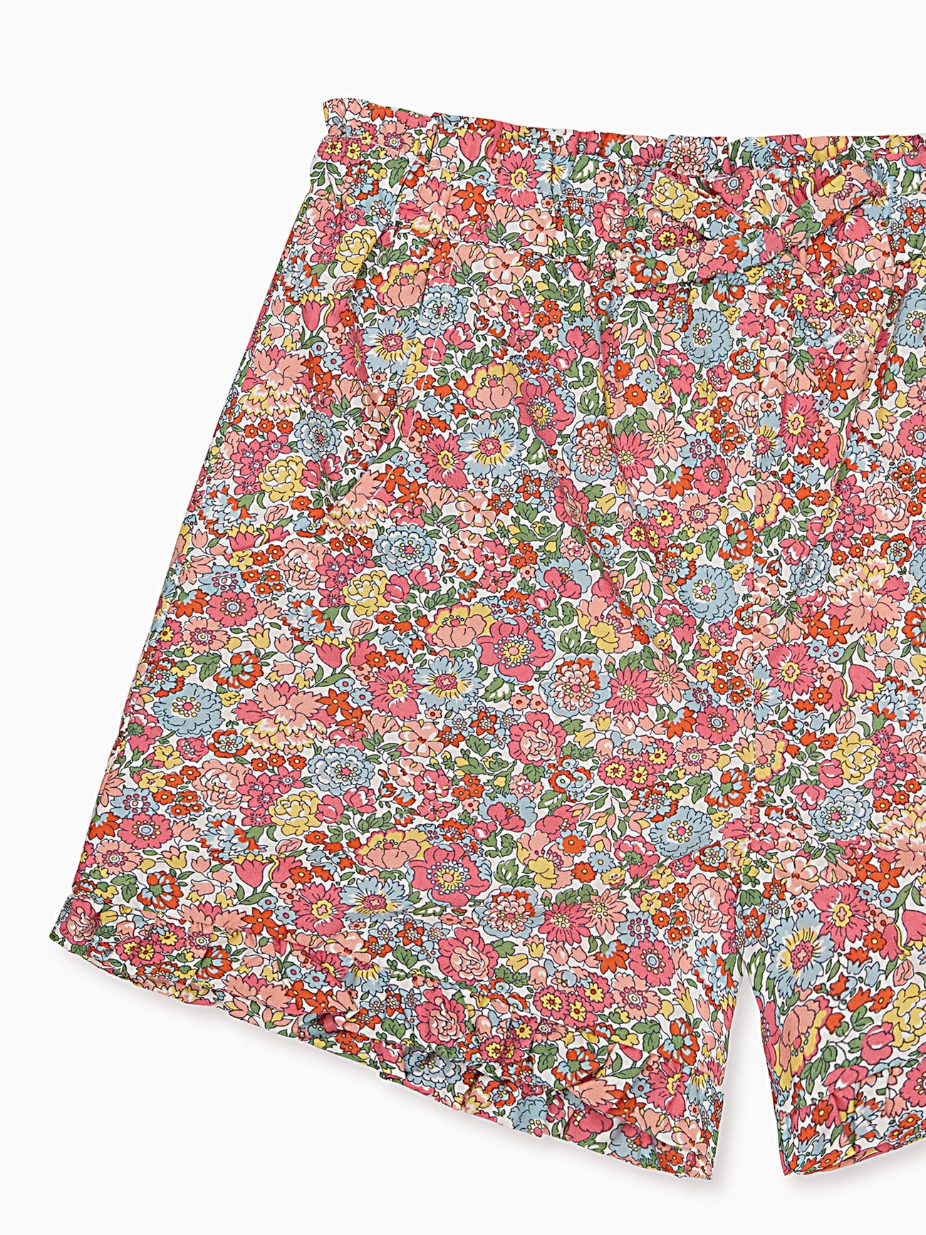 Coral Floral Flores Cotton Girl Made With Liberty Fabric Shorts