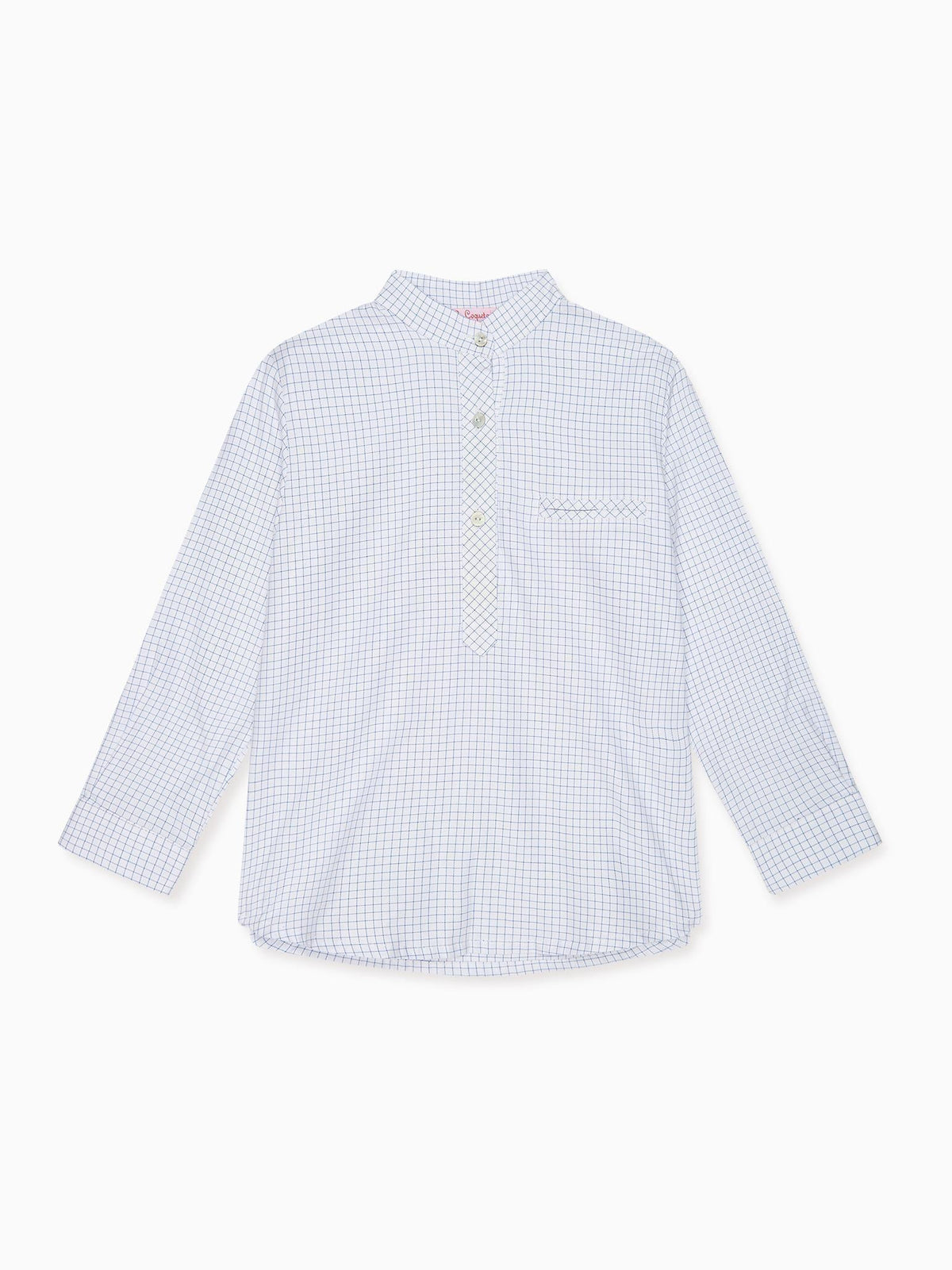 Blue Check Mateo Long Sleeve Boy Shirt