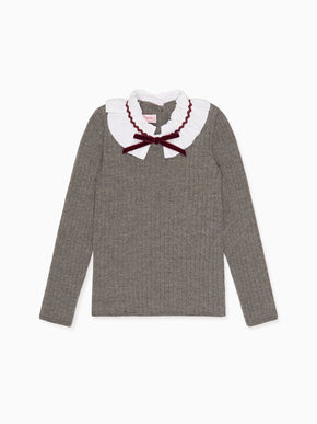 Grey Melange Tavi Merino Girl Jumper