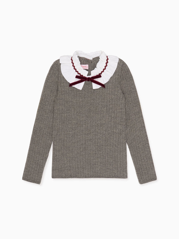 Grey Melange Tavi Merino Girl Jumper