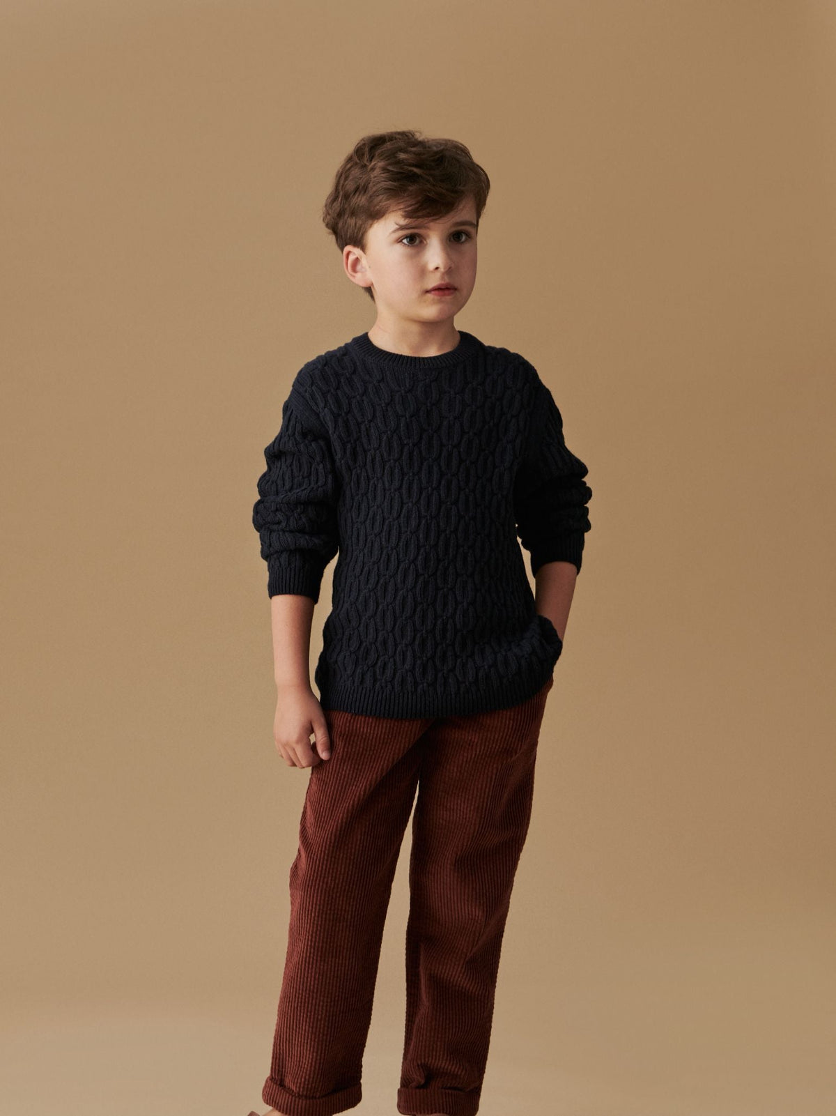 Navy Teo Merino Kids Jumper