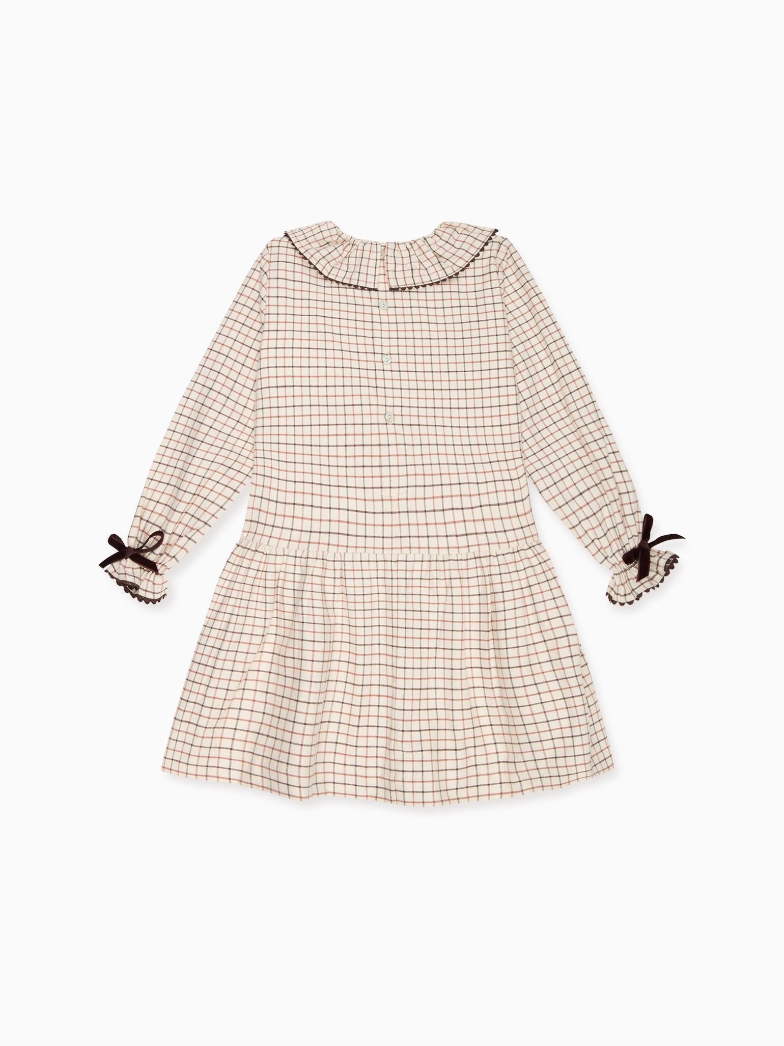 Caramel Check Tessa Girl Drop Waist Dress
