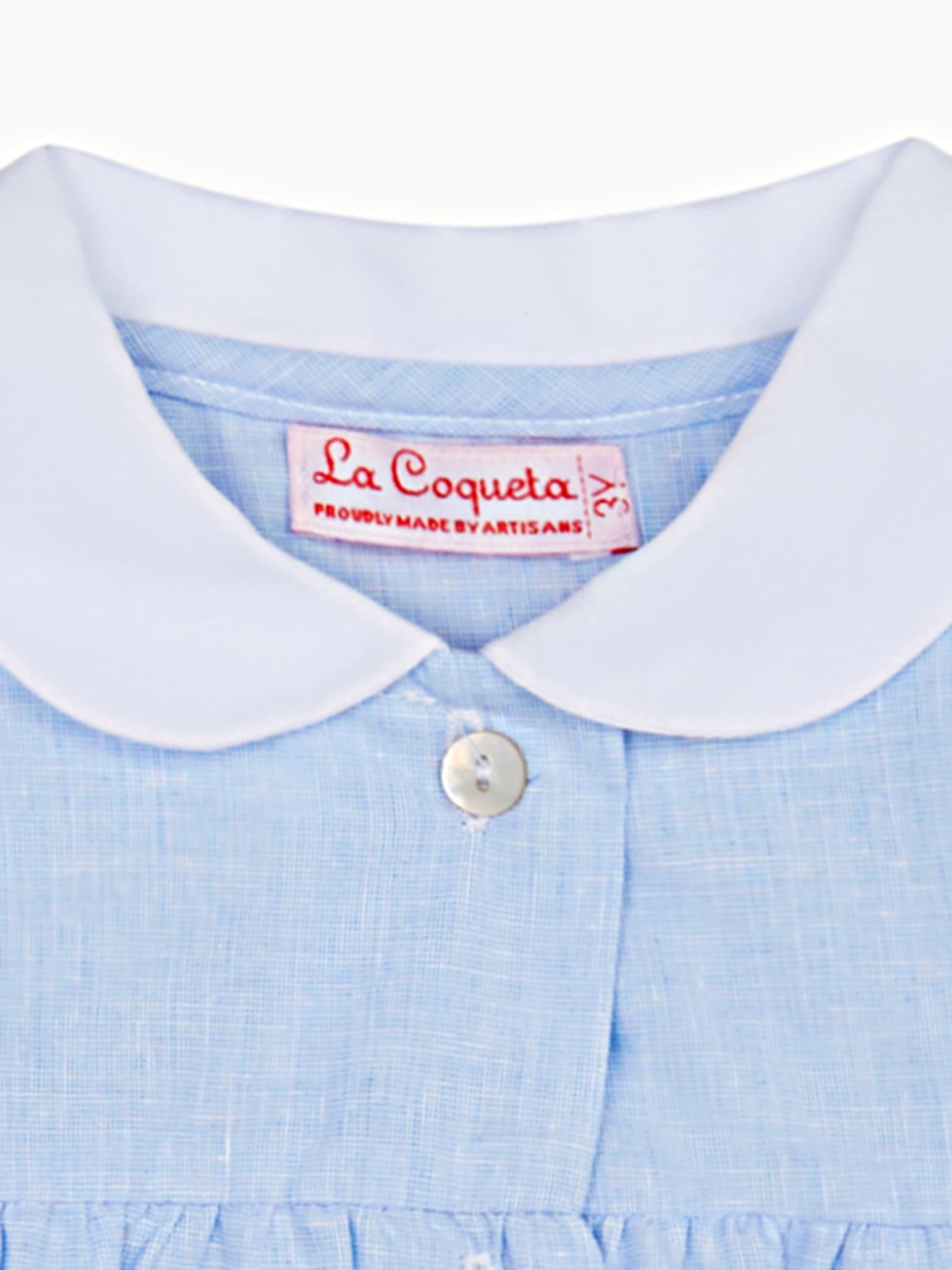 Light Blue Tino Linen Mix Baby Shirt