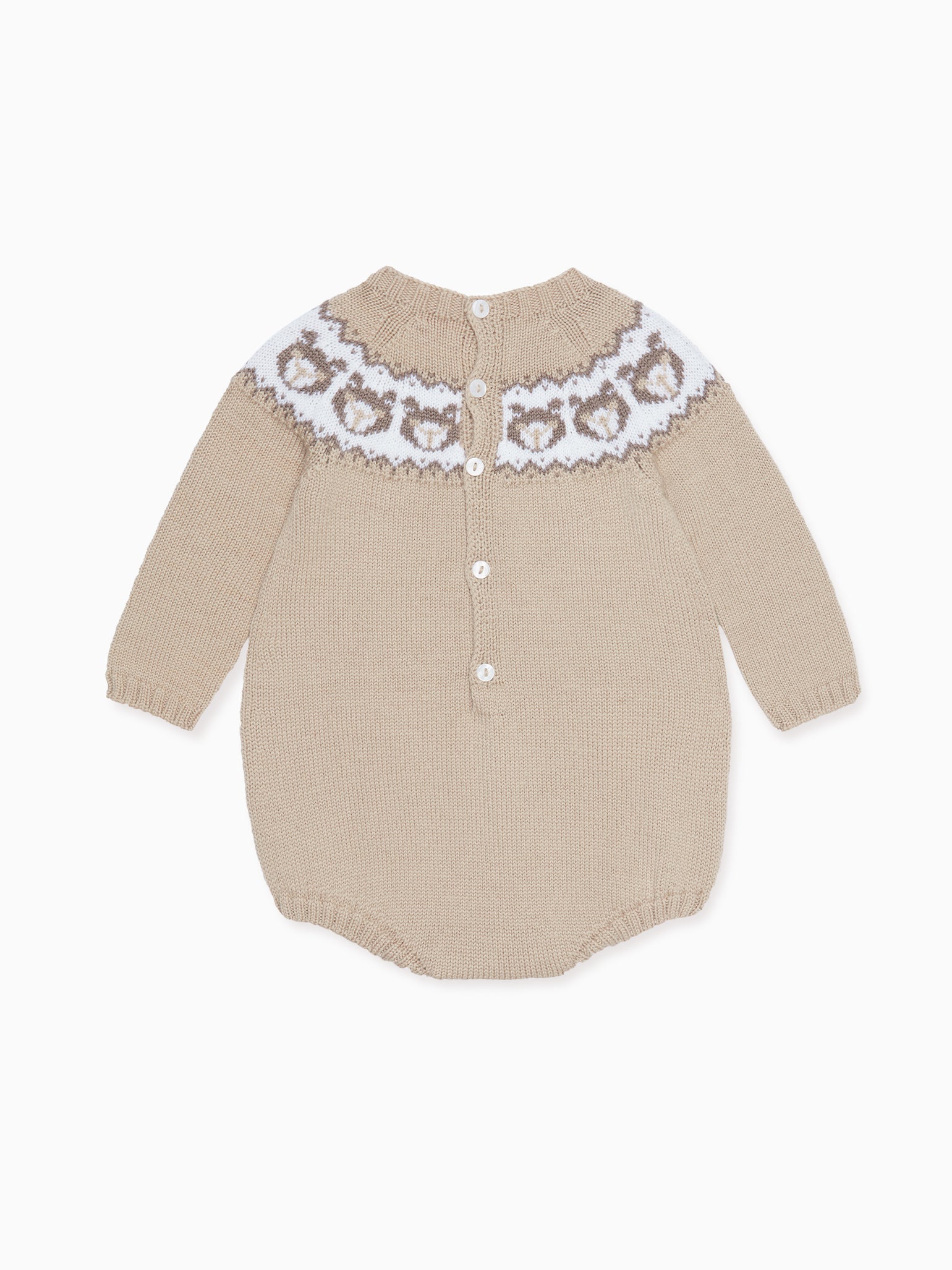 Beige Toda Merino Baby Romper