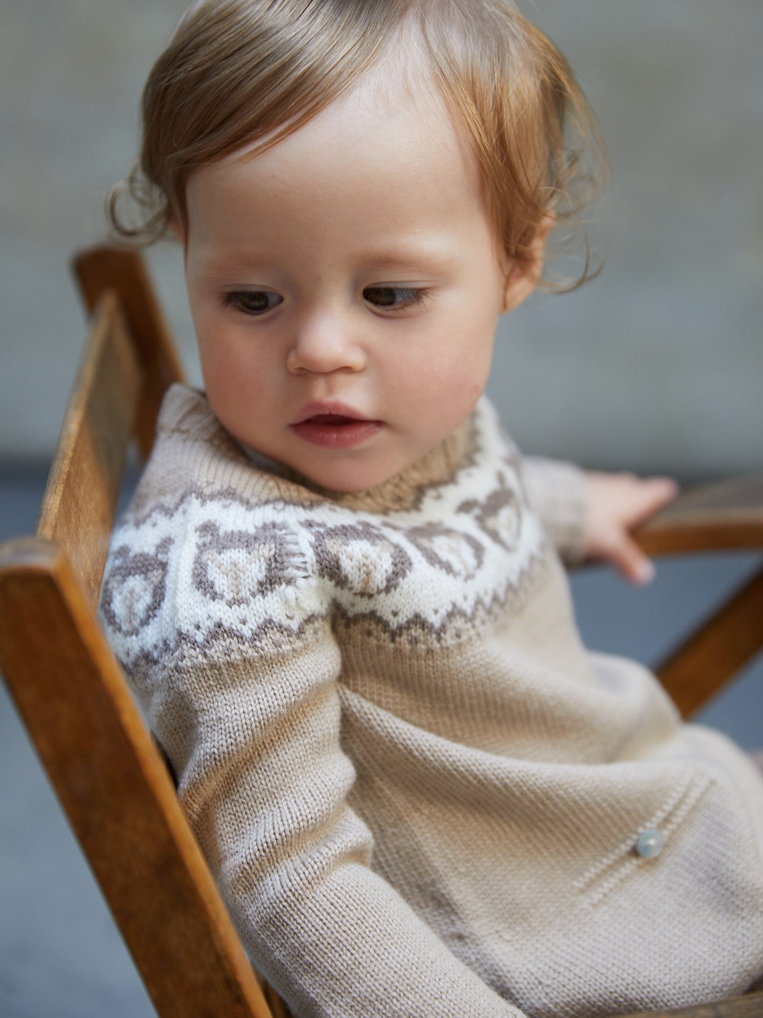 Beige Toda Merino Baby Romper
