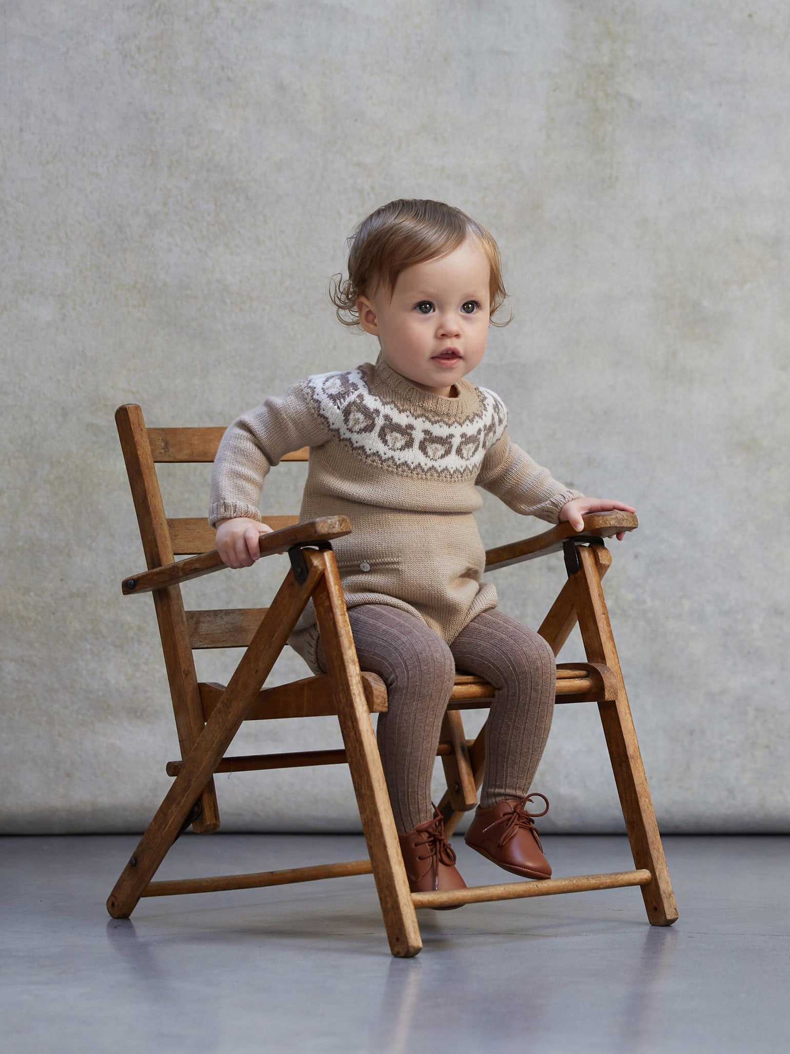 Beige Toda Merino Baby Romper