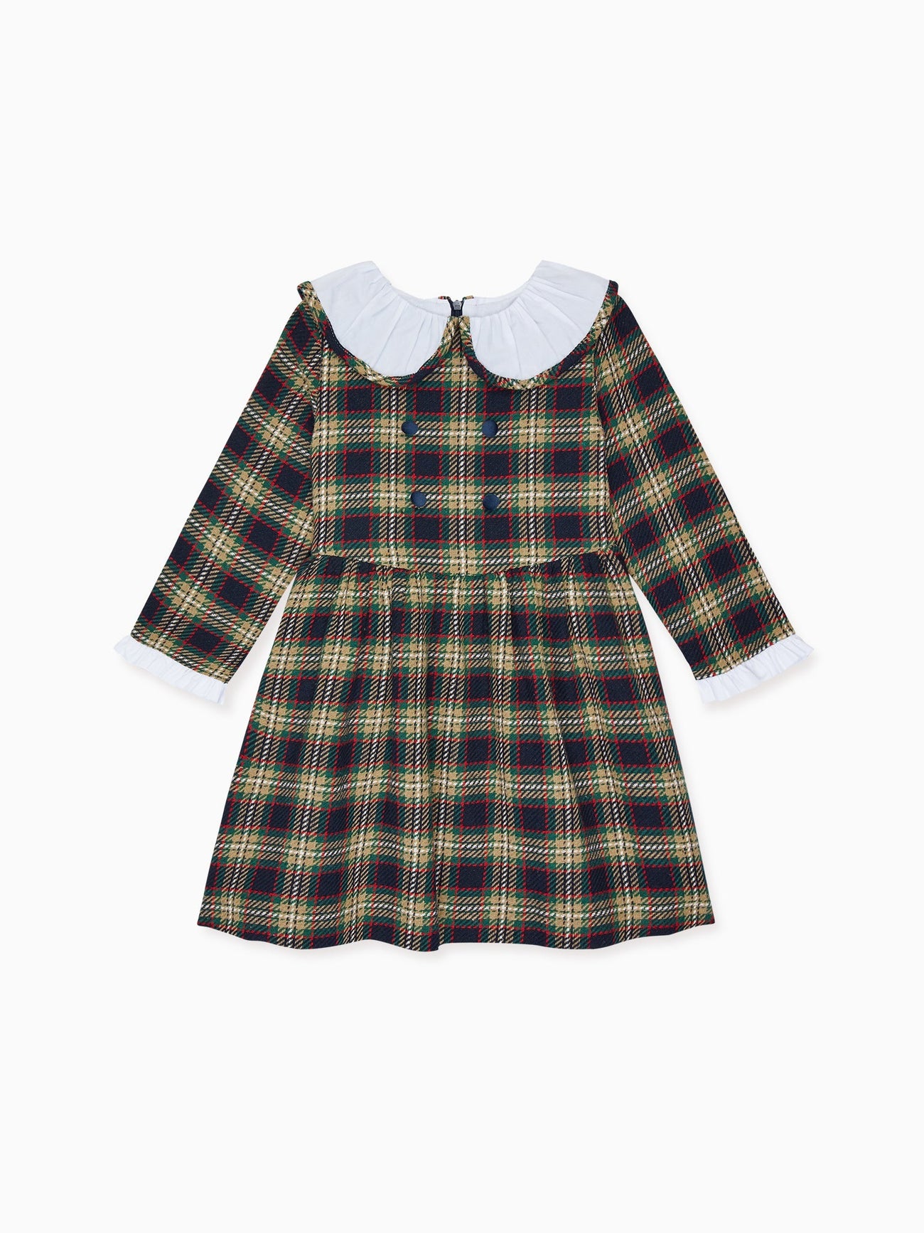 Green Check Tola Girl A-Line Dress