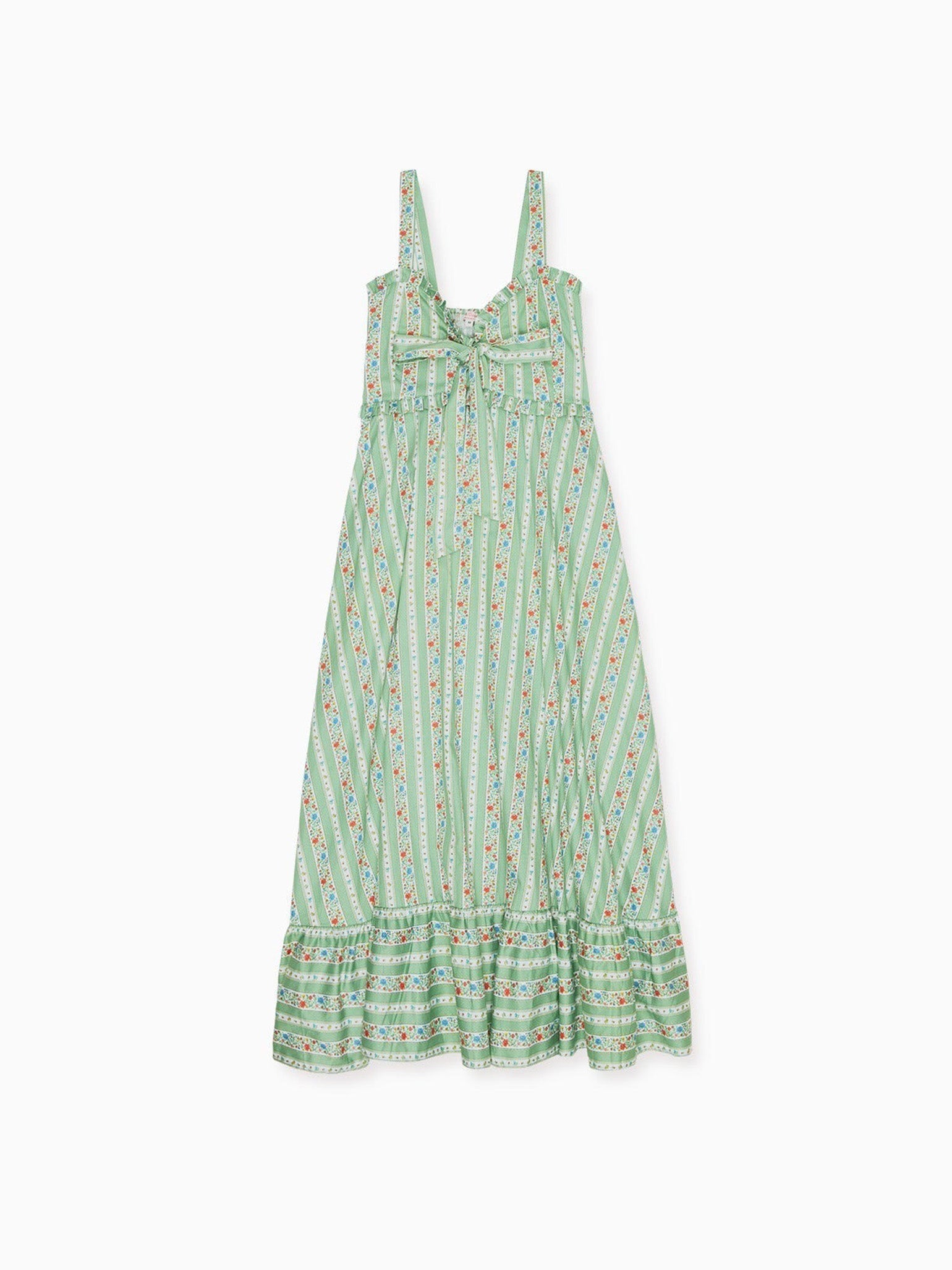 Sage Floral Stripe Toledo Woman Midi Dress