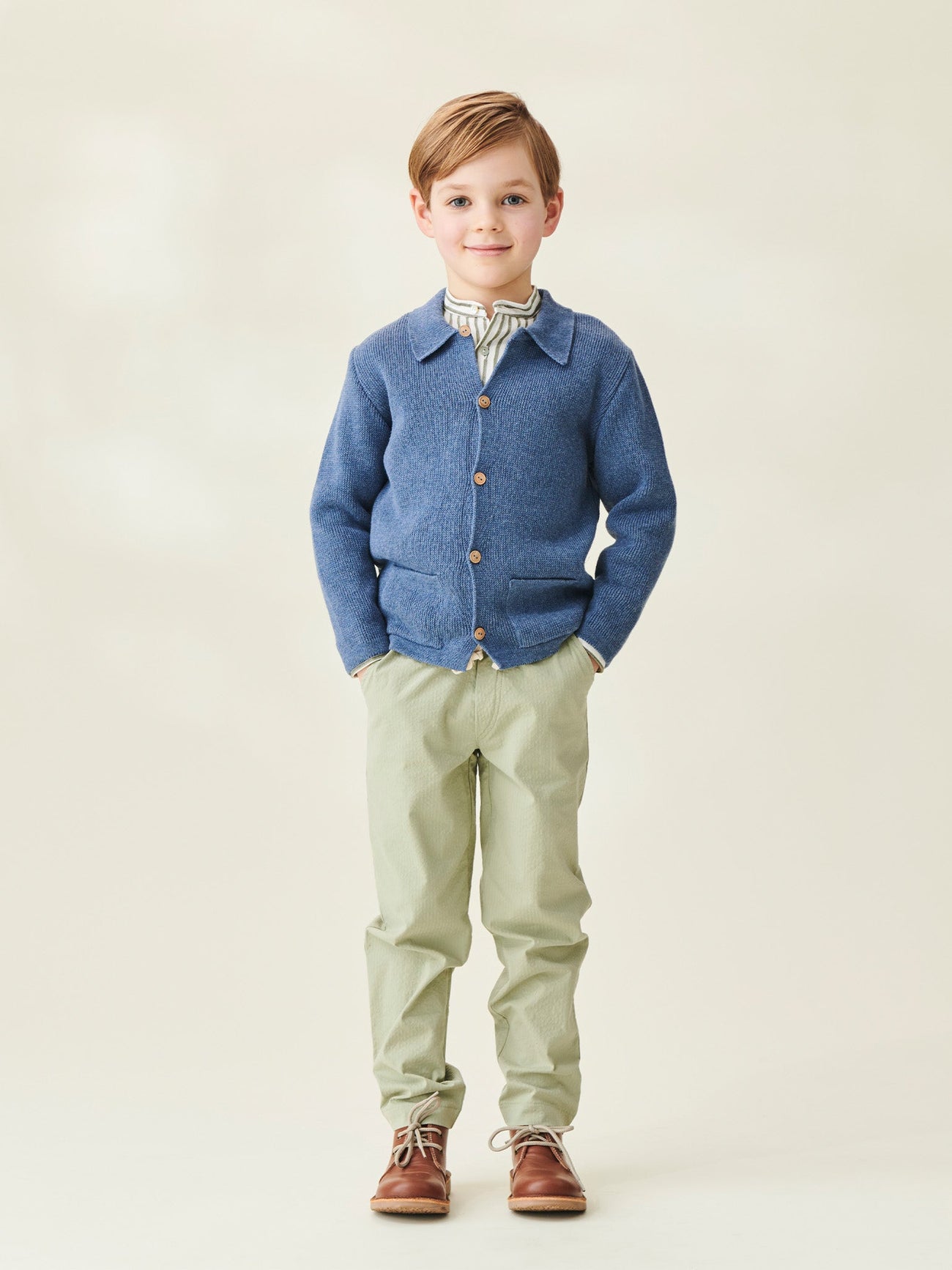 Dusty Blue Jorge Boy Cotton Cardigan