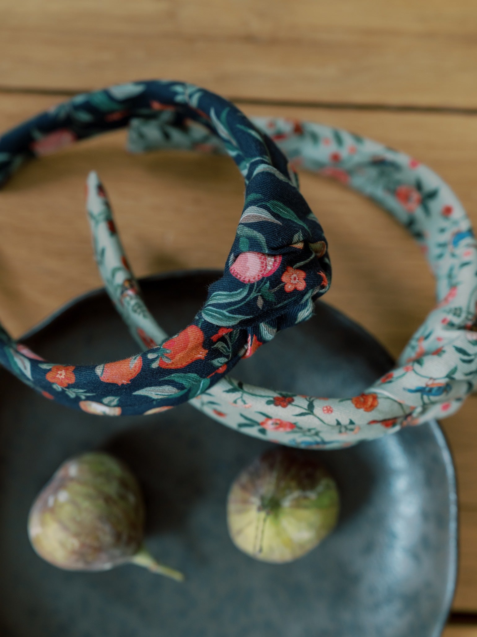 Sage Bird Floral Girl Top Knot Hairband