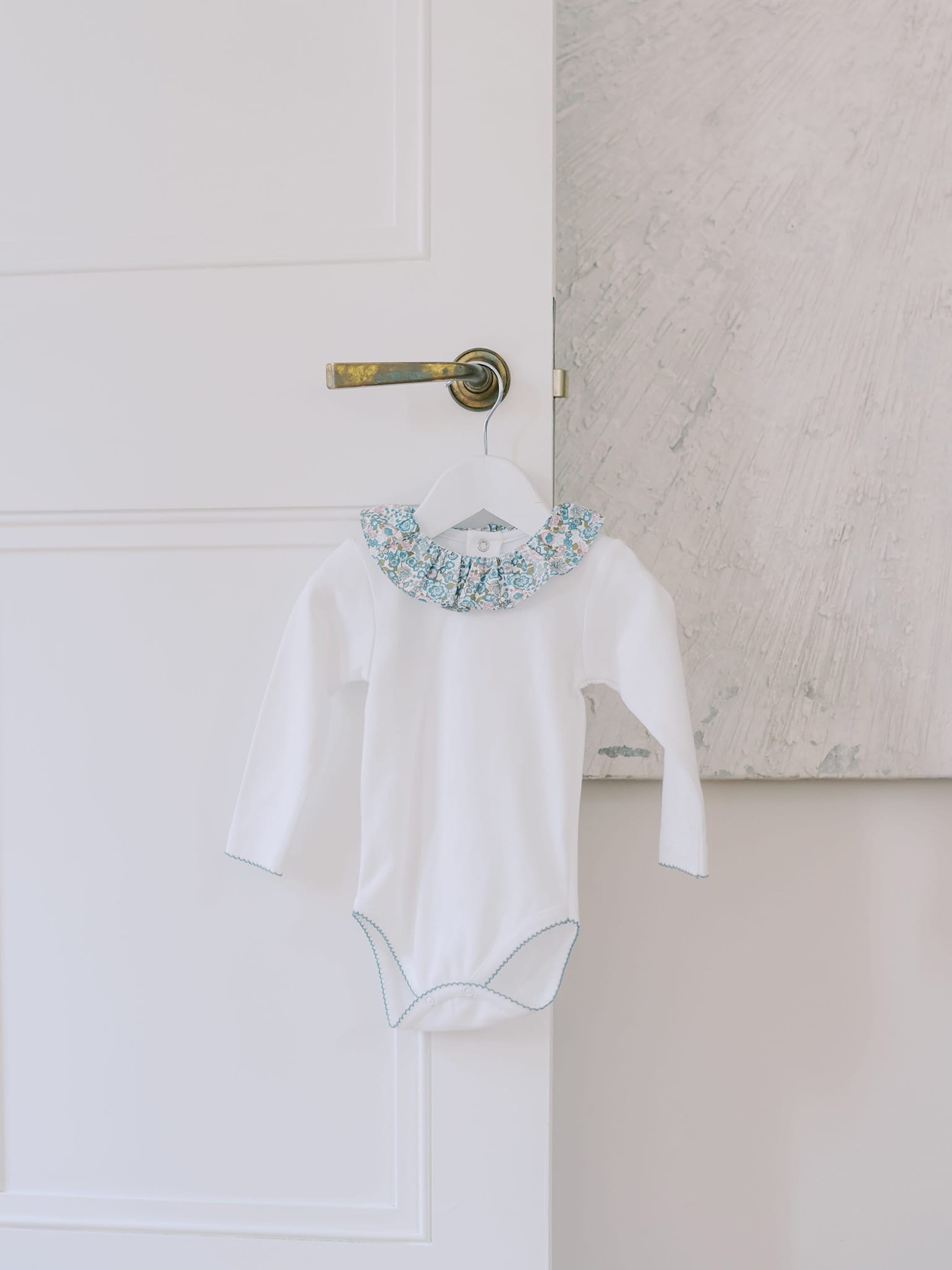 White Tula Long Sleeve Baby Girl Body Vest