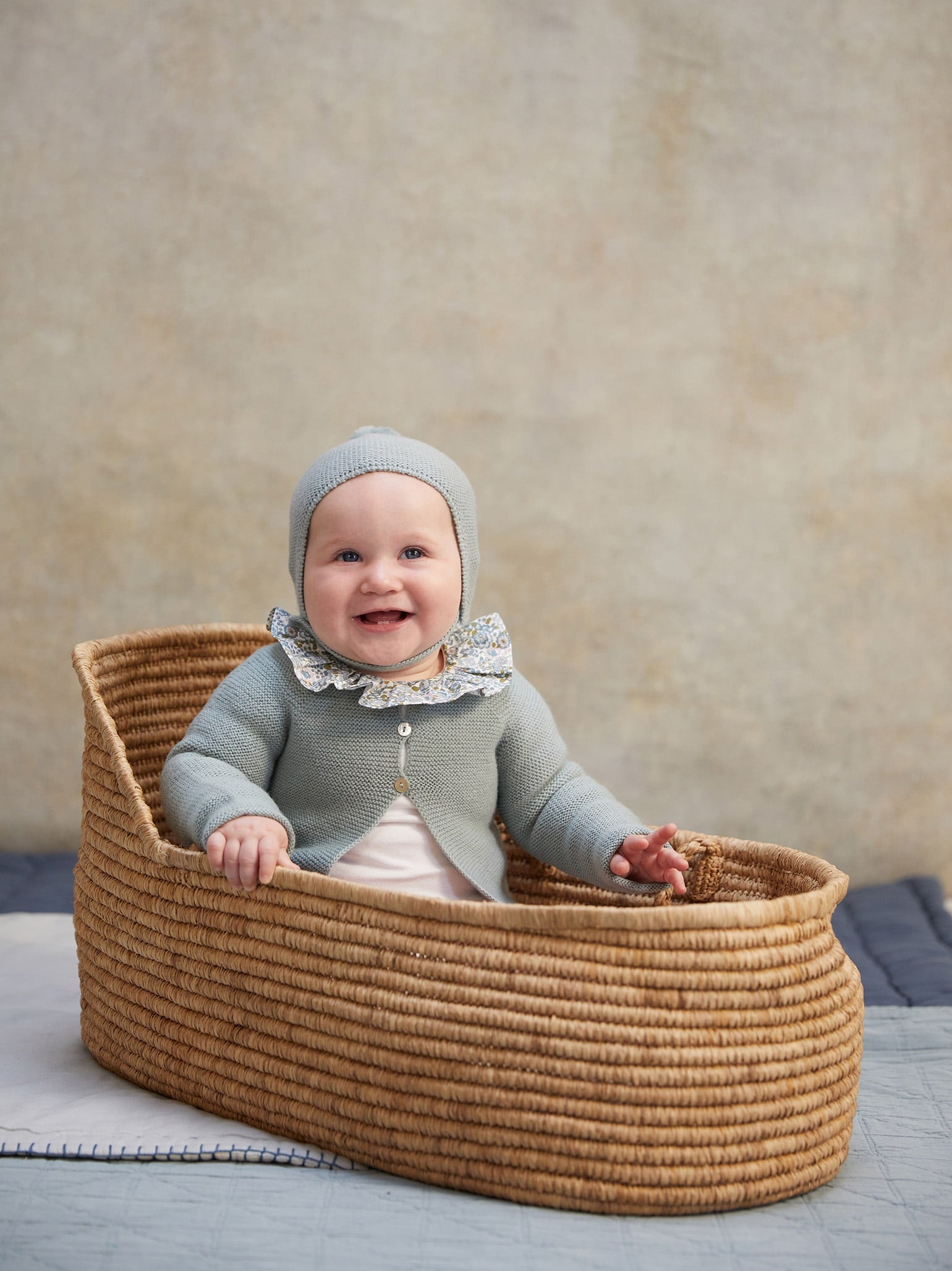 Sage Green Denia Merino Baby Cardigan