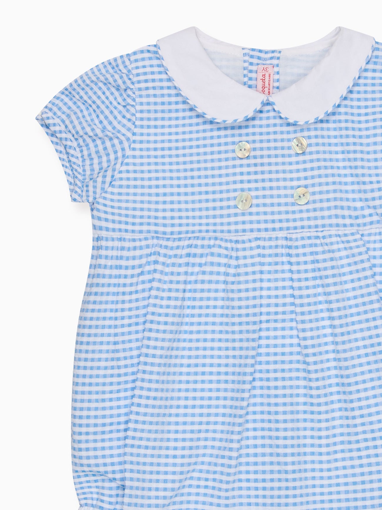 Blue Gingham Claro Baby Romper