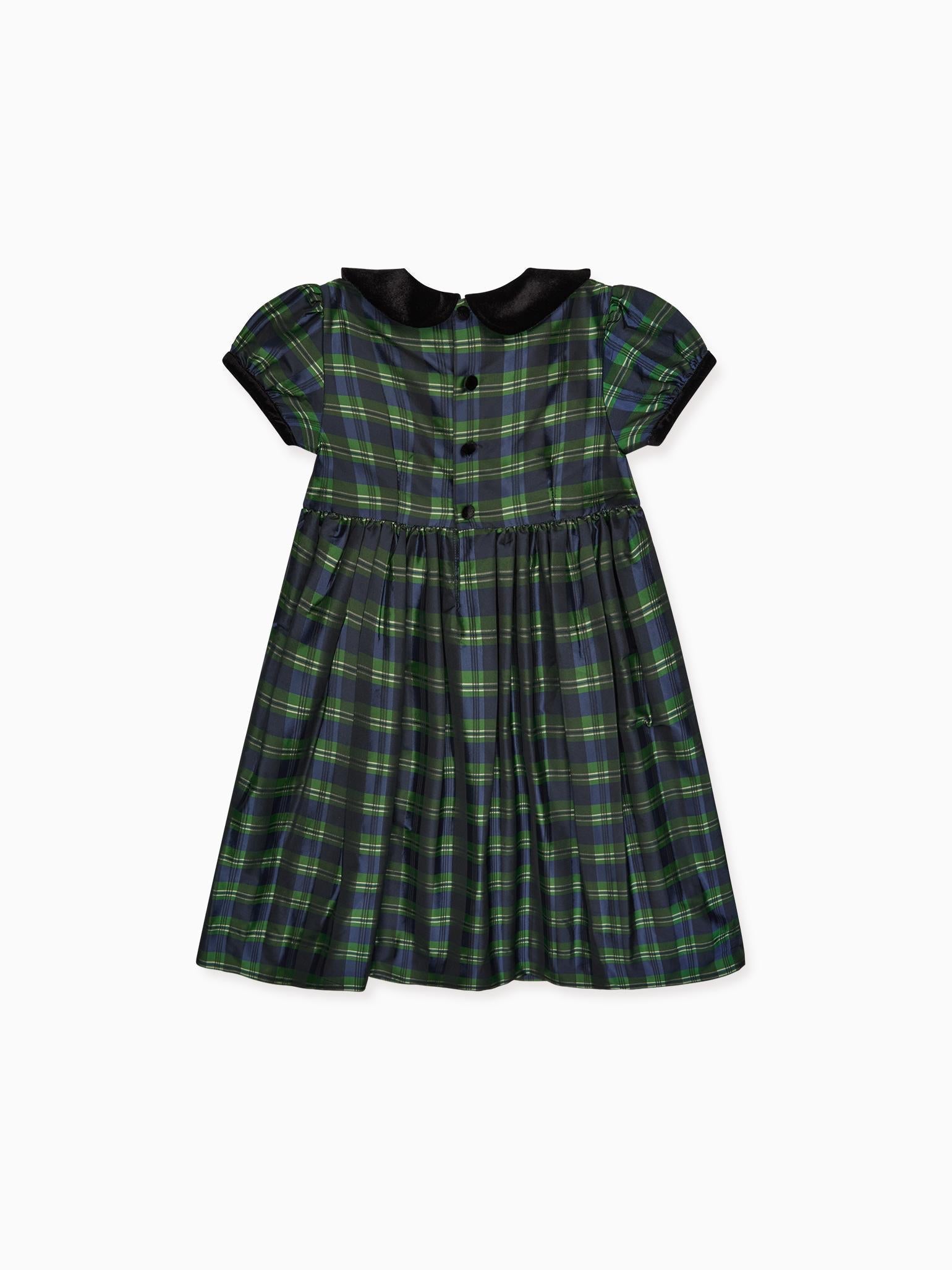 Navy Check Valentina Girl Dress