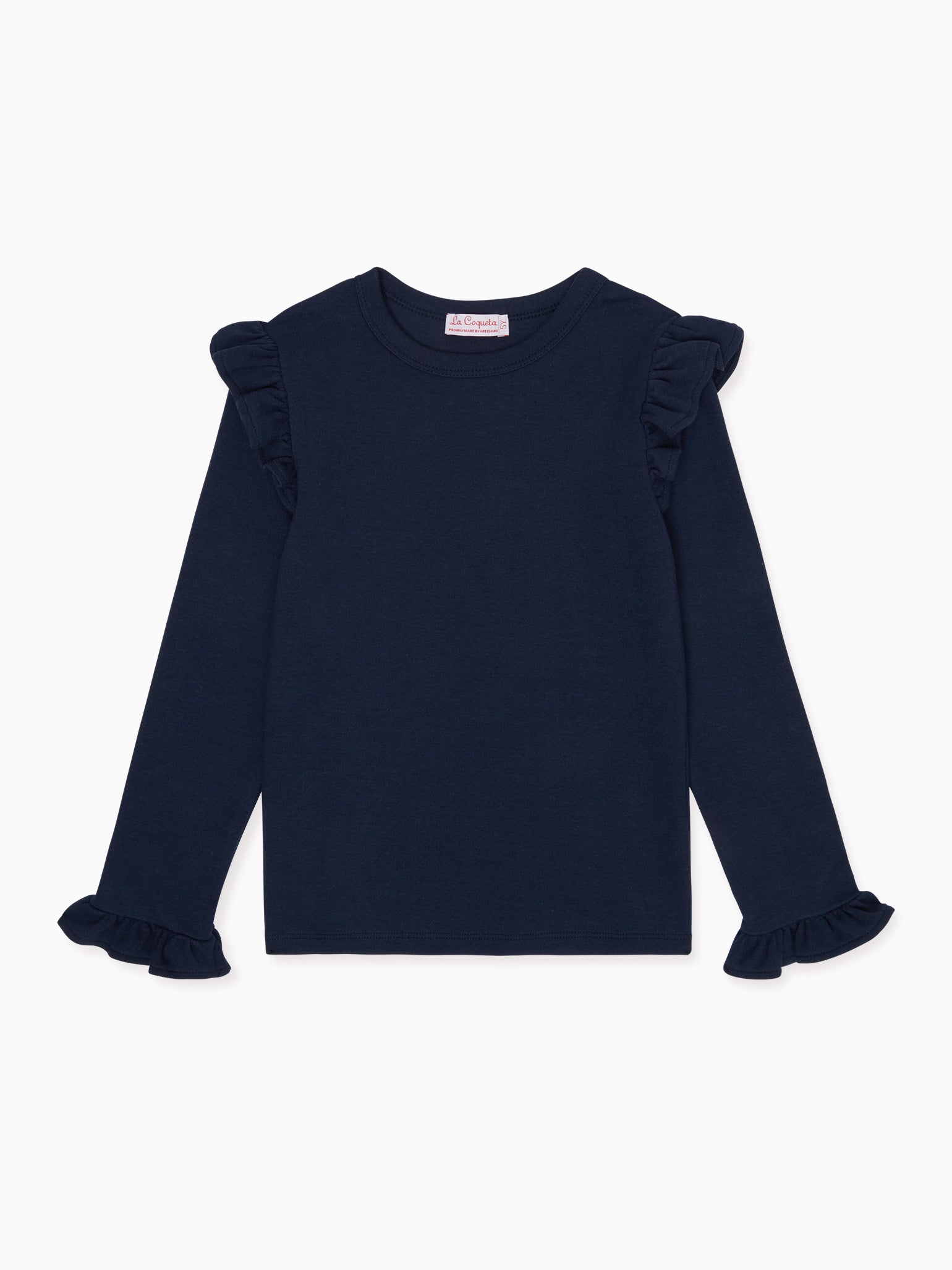 Navy Valeria Girl Cotton Top