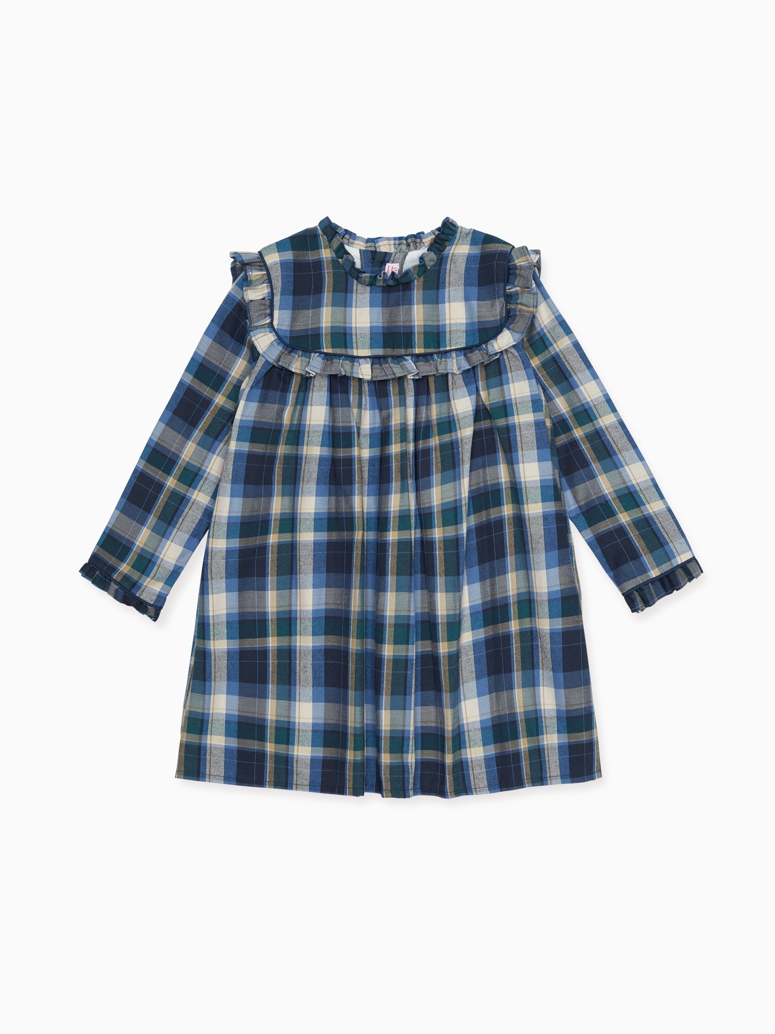 Blue Check Vela Girl A-Line Dress