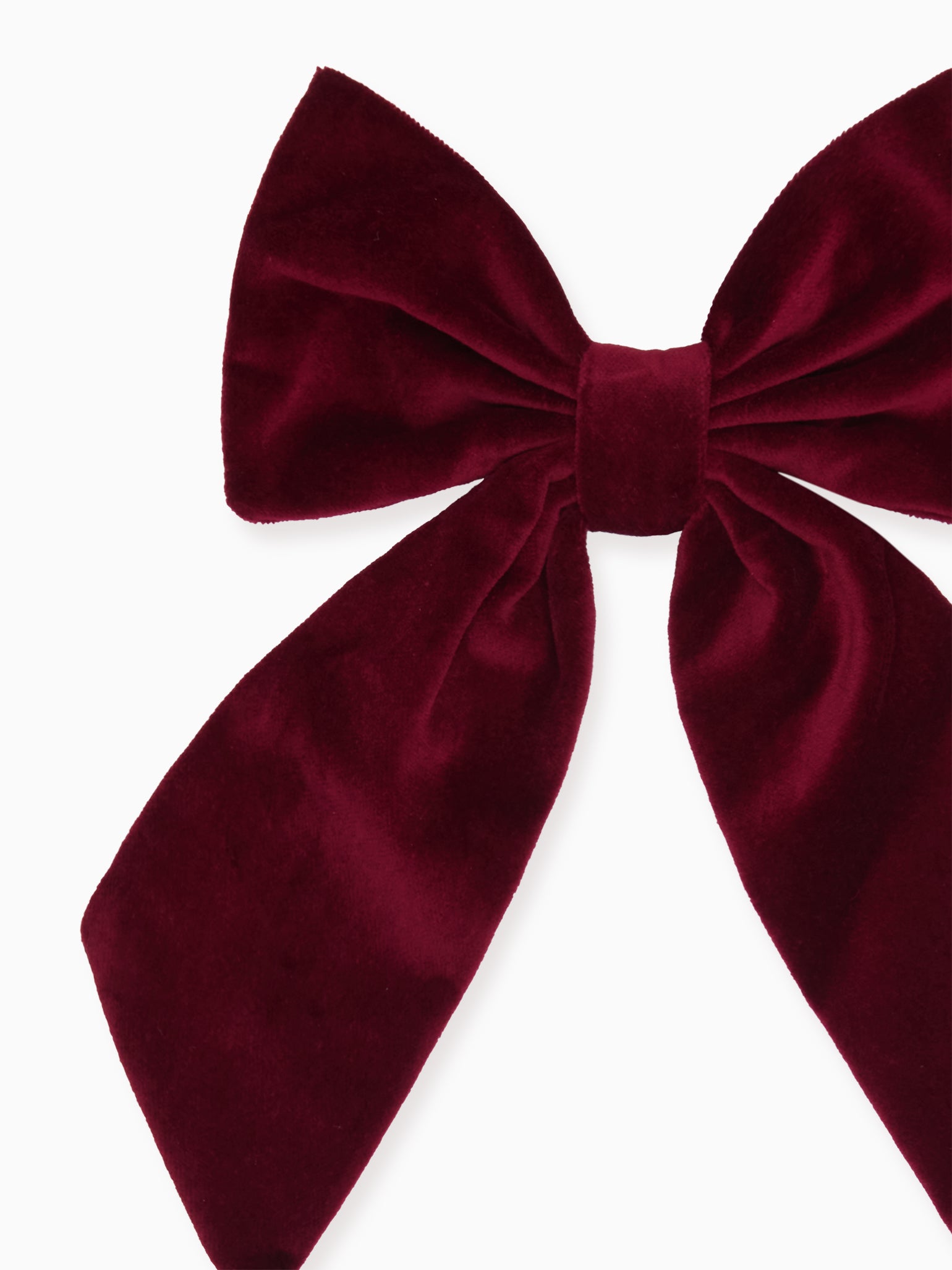 Burgundy Velvet Girl Large Long Bow Clip