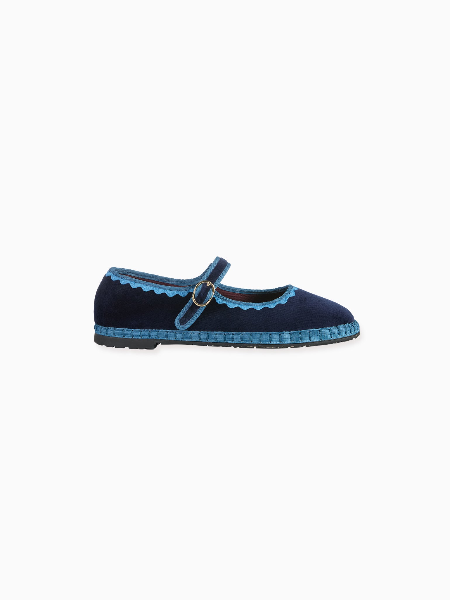 Flabelus x La Coqueta Woman Light Blue Velvet Mary Jane Shoes