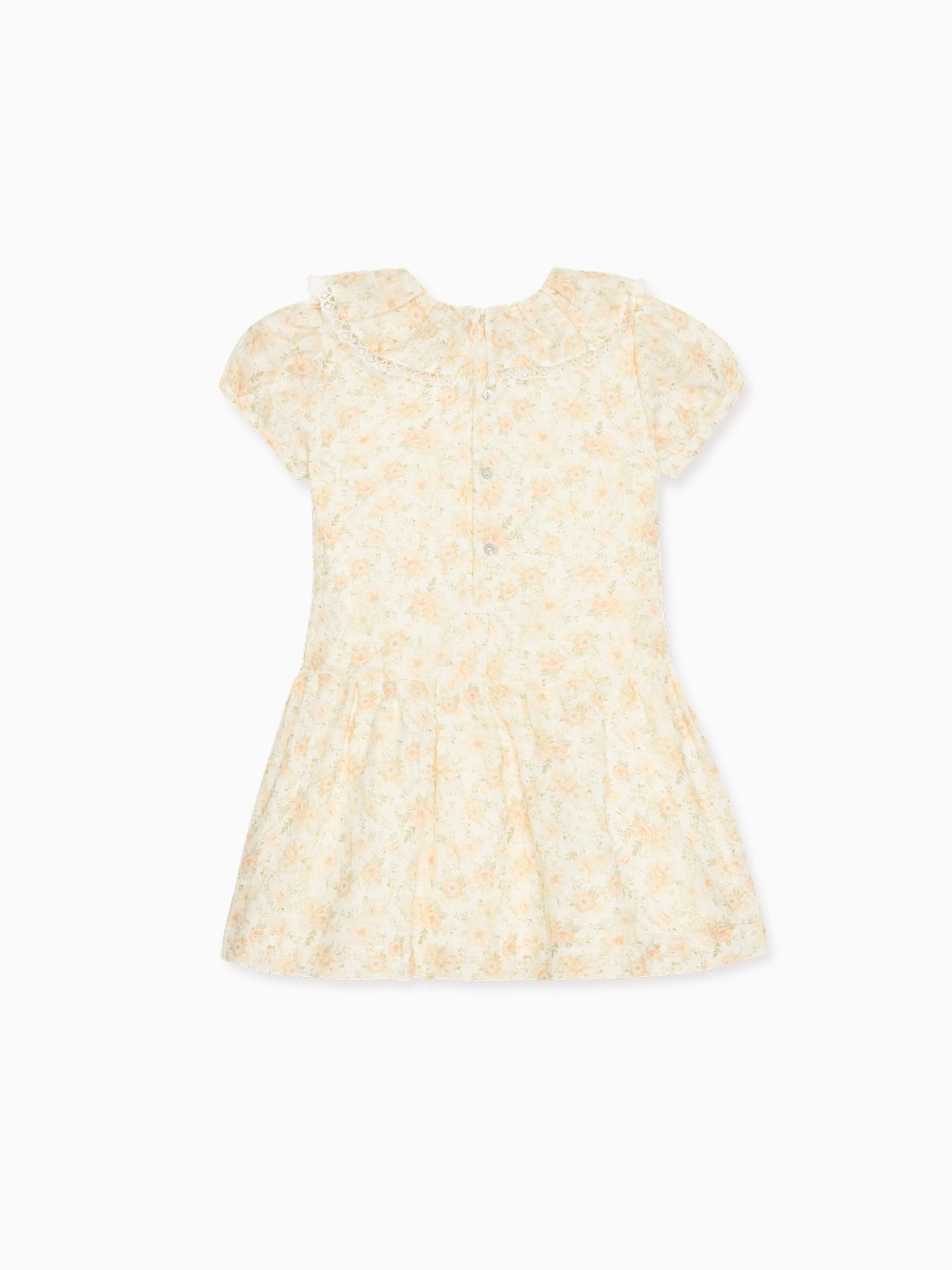 Peach Floral Xana Girl Drop Waist Dress