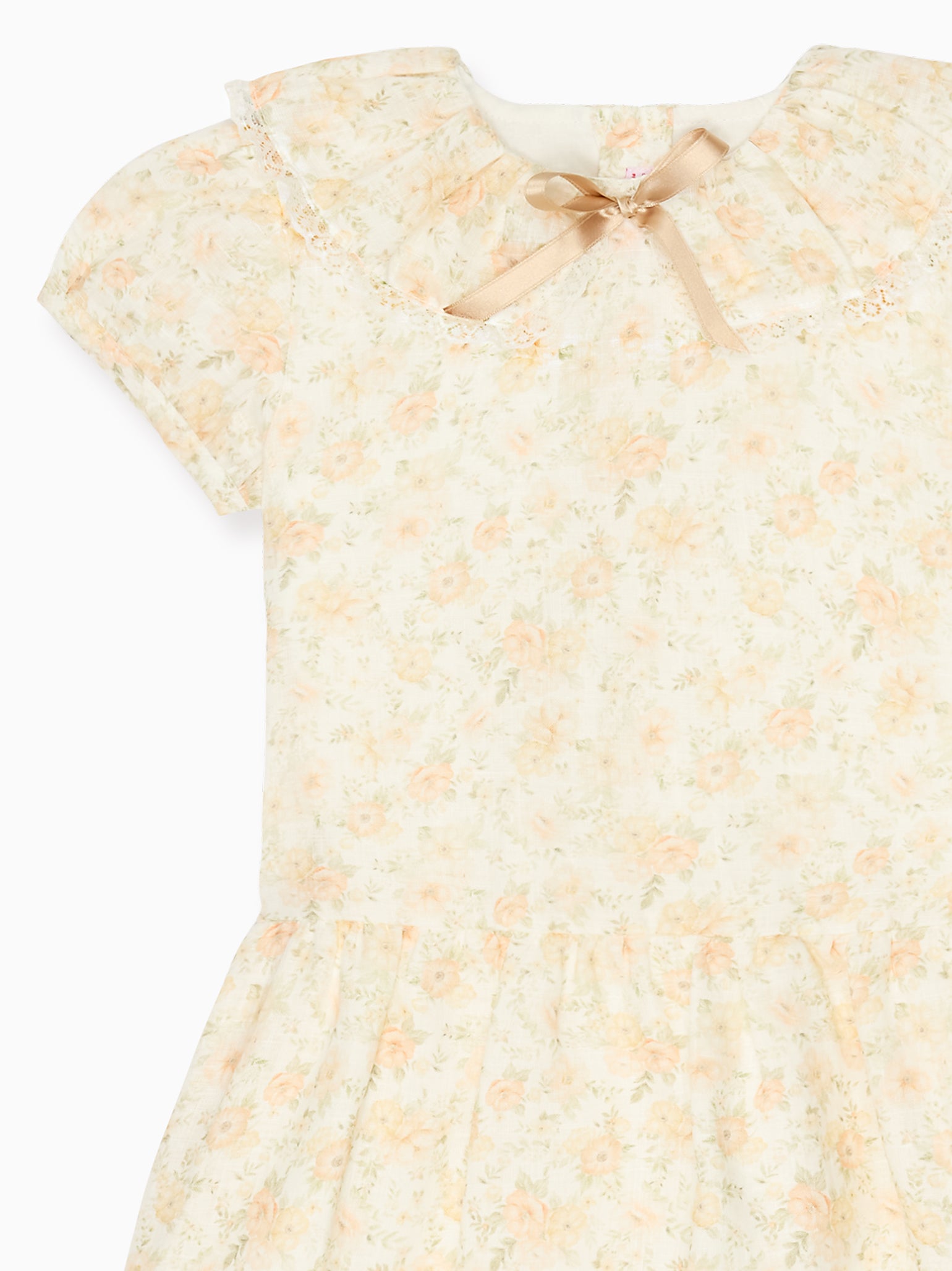 Peach Floral Xana Girl Drop Waist Dress