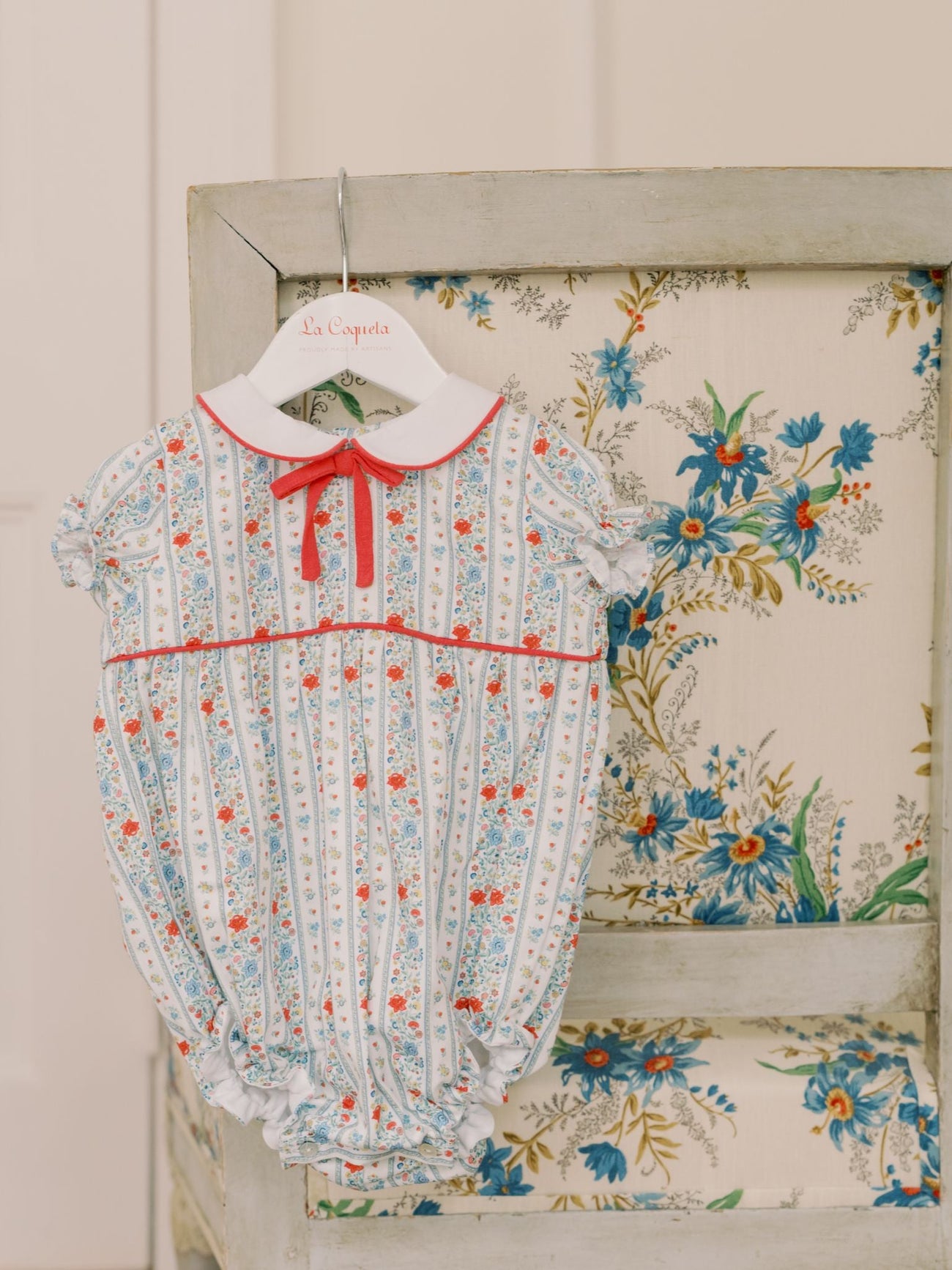 Ivory Rose Stripe Xana Baby Girl Romper