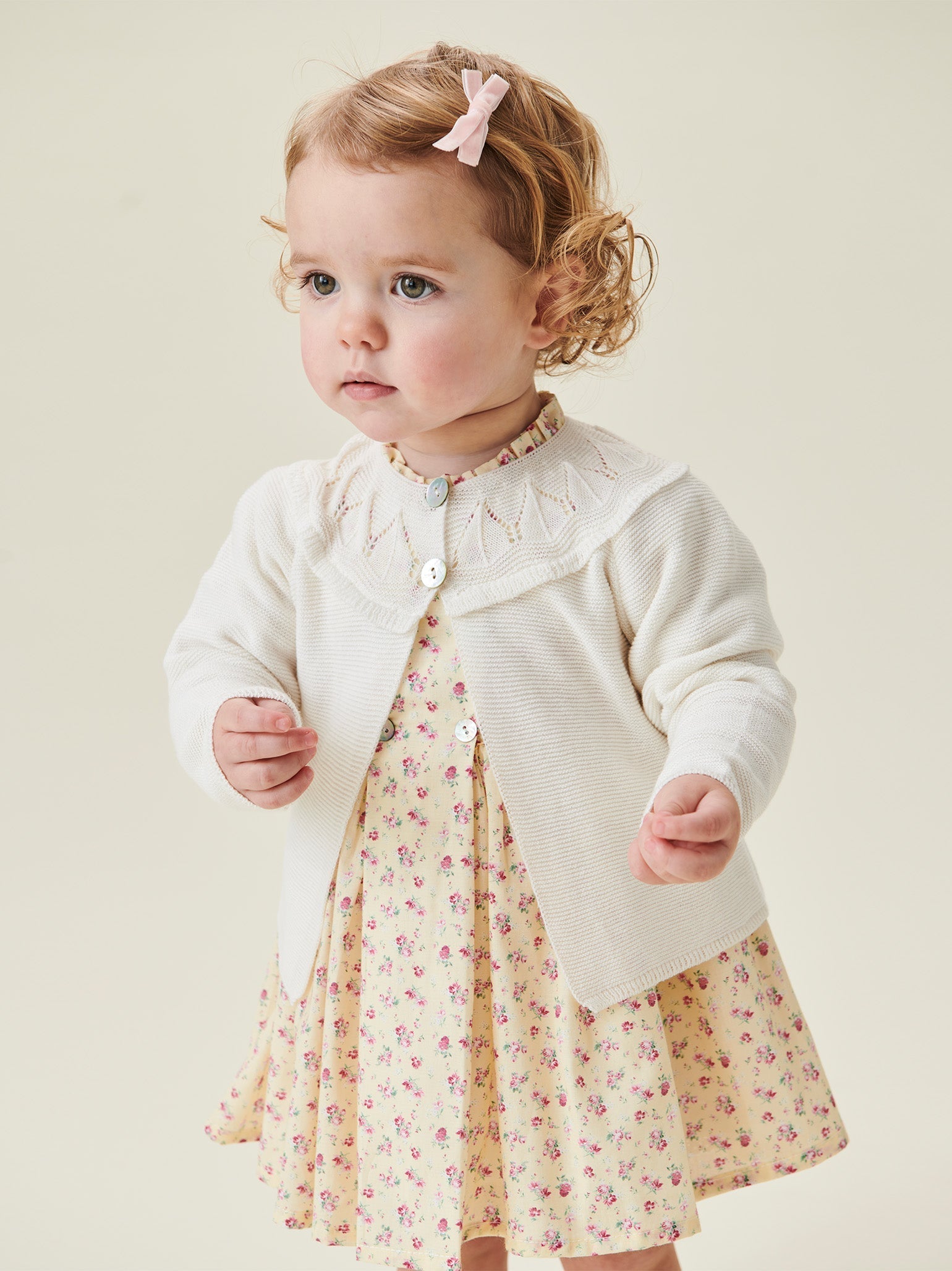 Ivory Baena Baby Girl Cotton Cardigan