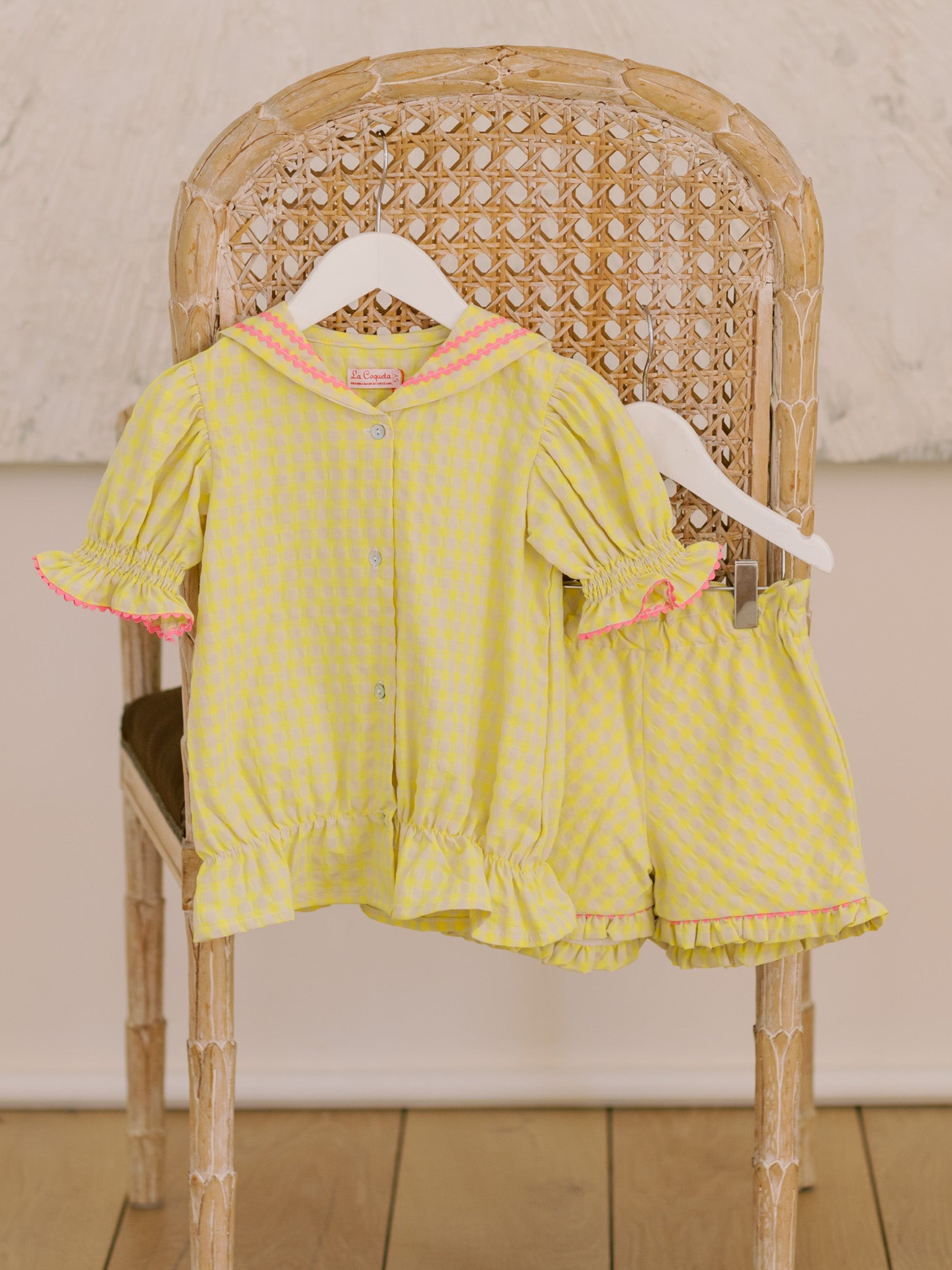 Yellow Gingham Dia Girl Set
