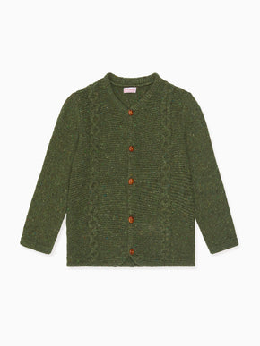 Olive Green Zas Merino Boy Cardigan