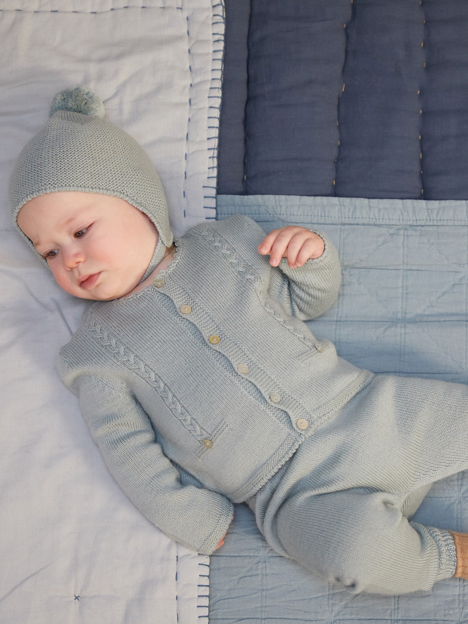 Sage Green Zas Merino Baby Set