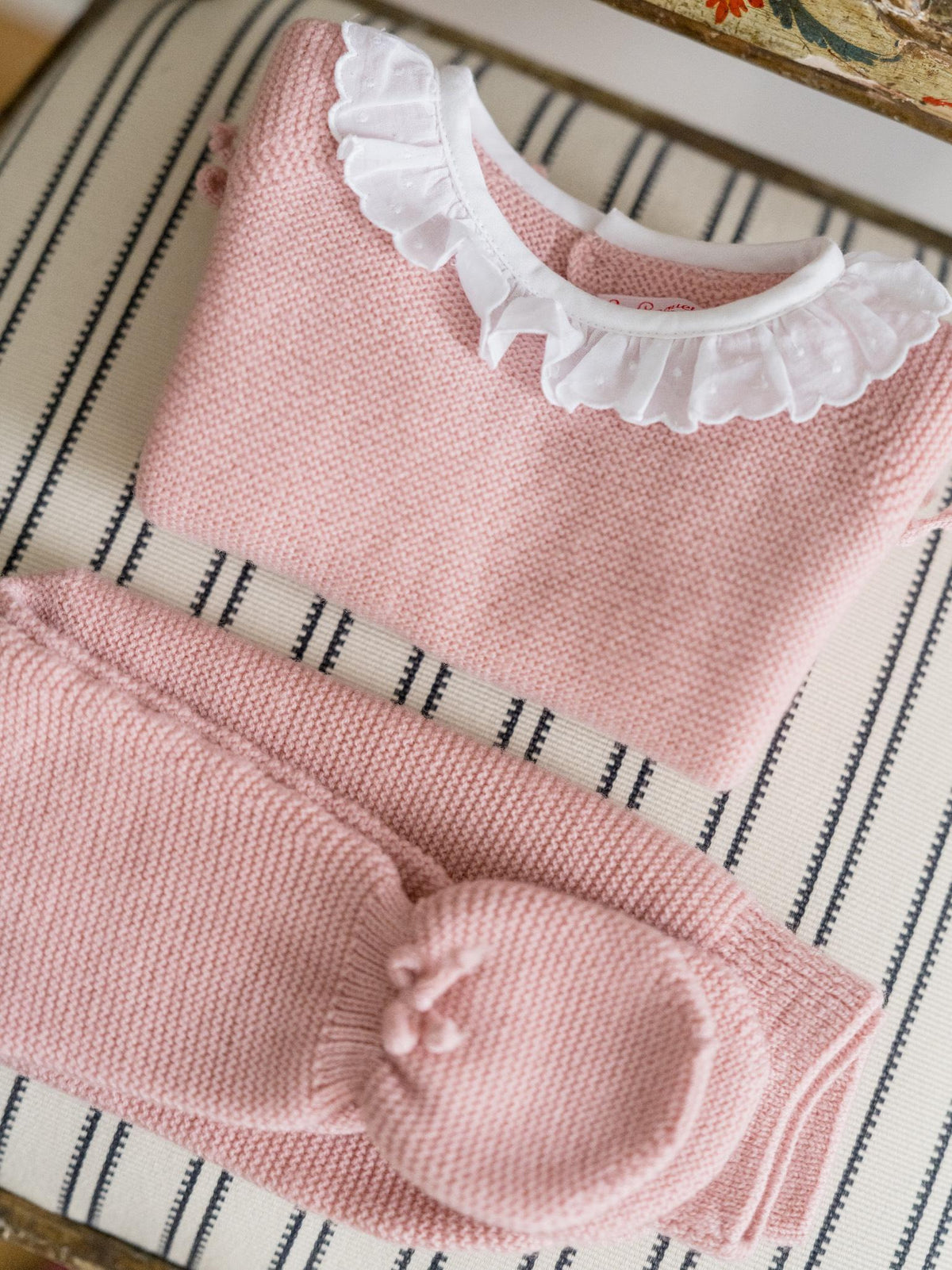 Dusty Pink Leonor Merino Baby Girl Knitted Gift Box Set
