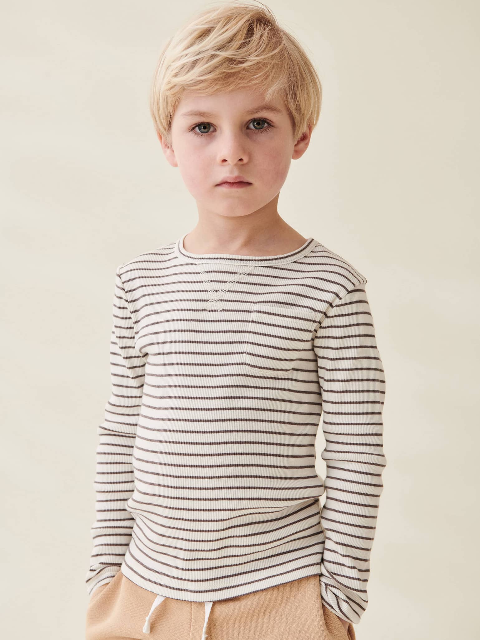 Latte Stripe Alamo Long Sleeve Top