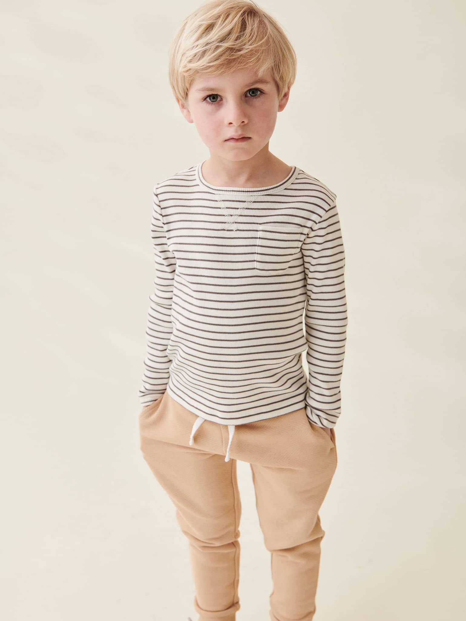 Latte Stripe Alamo Long Sleeve Top