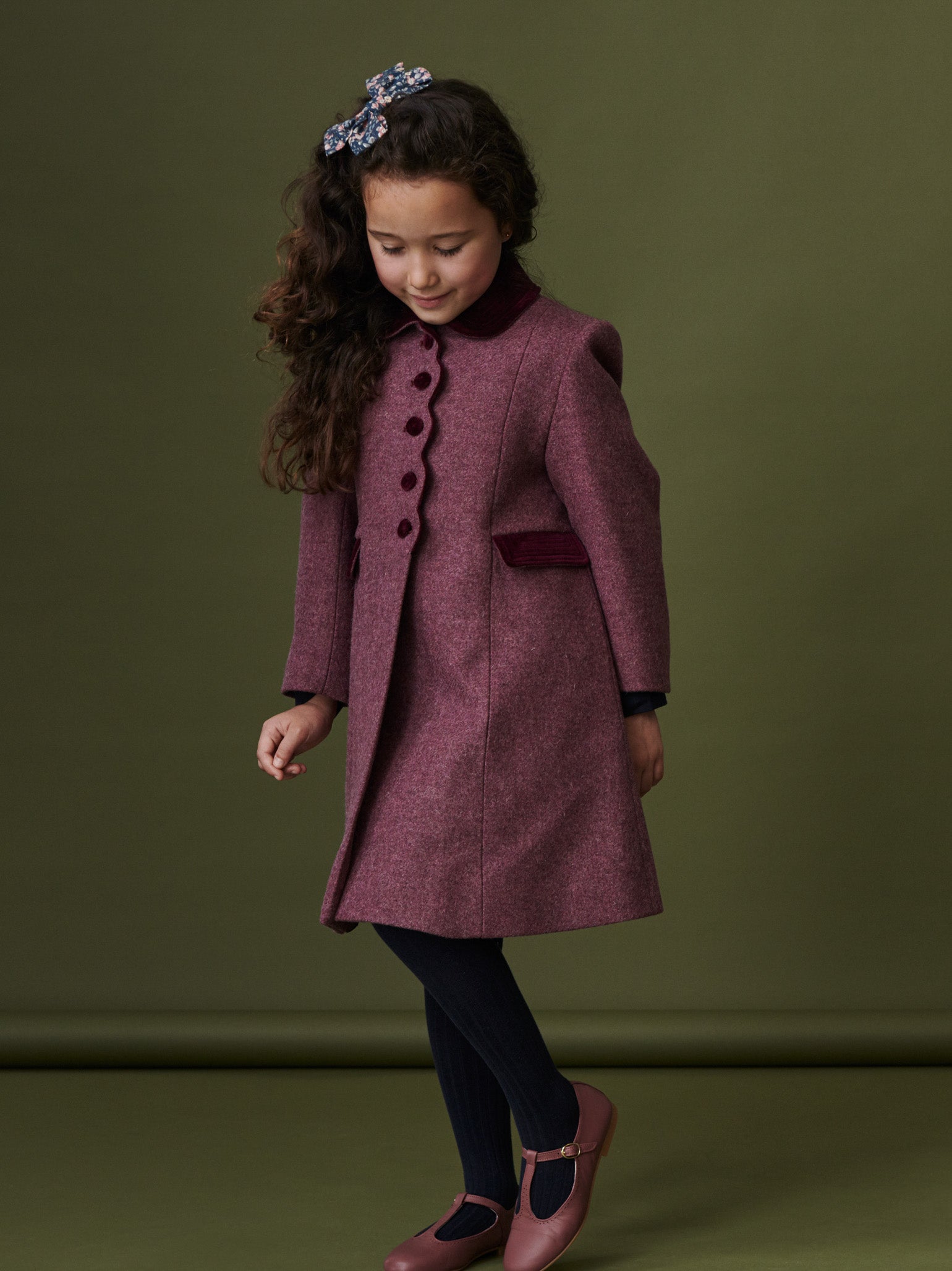 Burgundy Anisa Girl Wool Coat