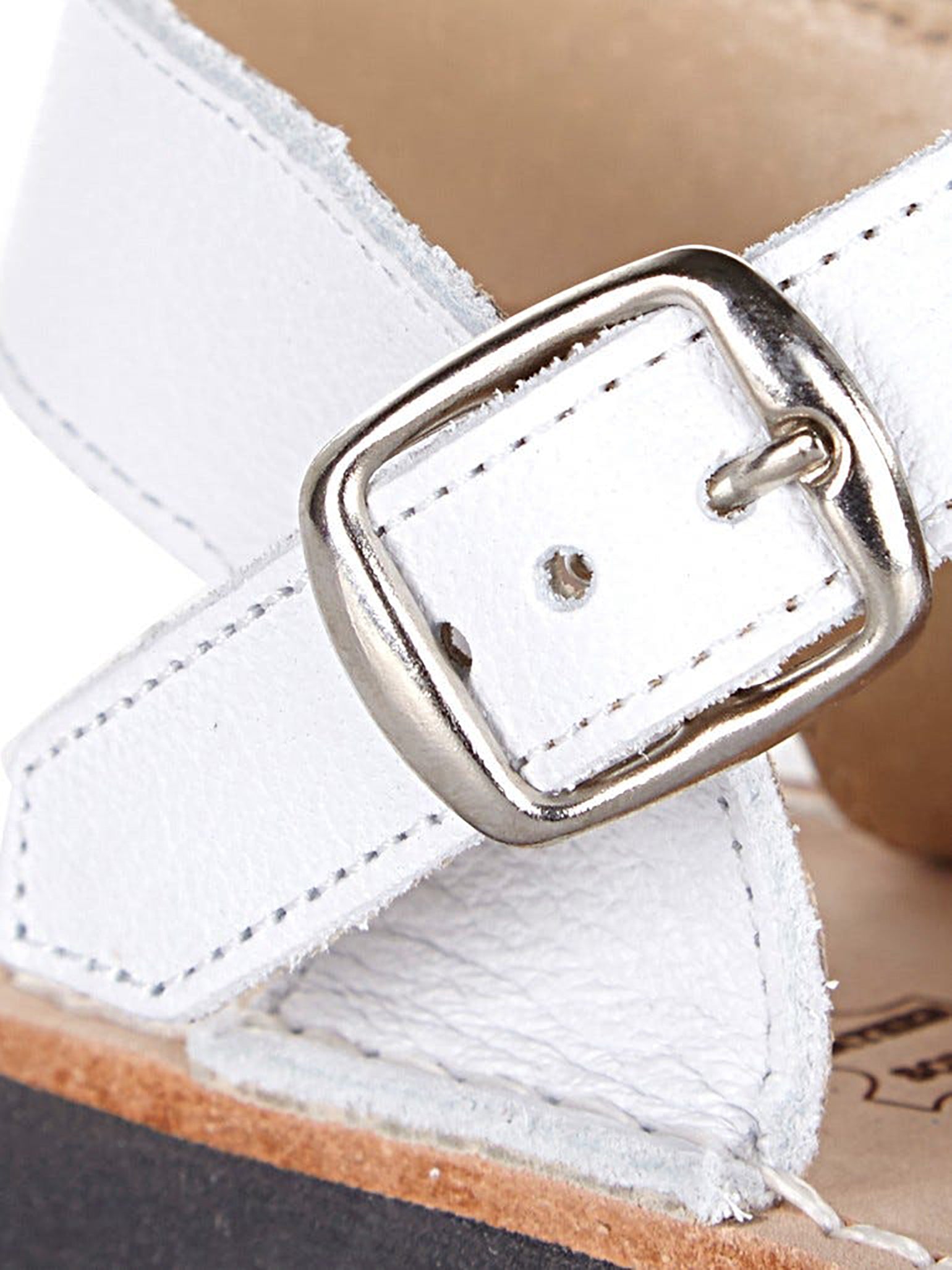 White Avarca Leather Kids Sandals