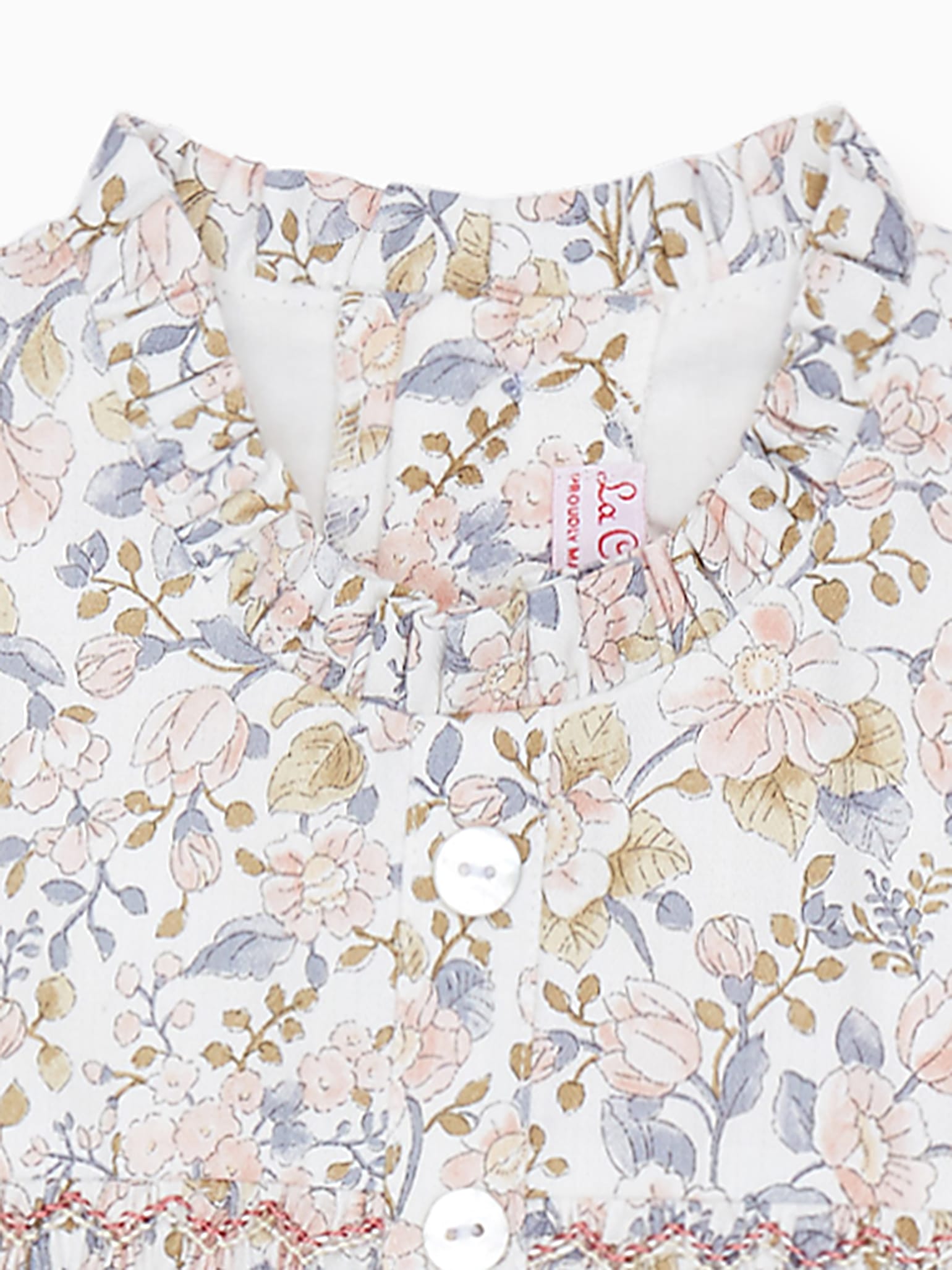 Pink Floral Azulina Girl Smock Dress