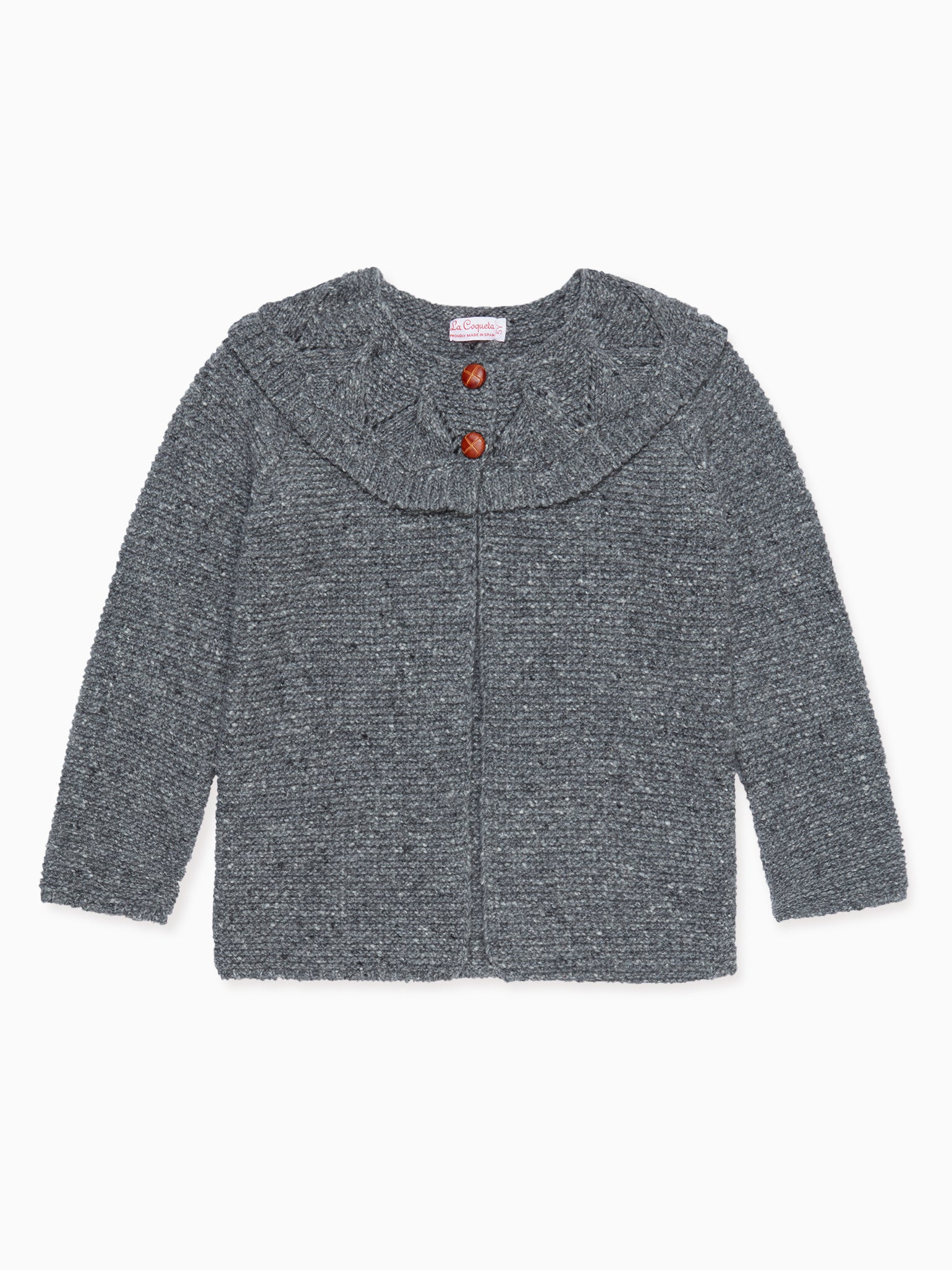 Grey Baena Merino Girl Cardigan