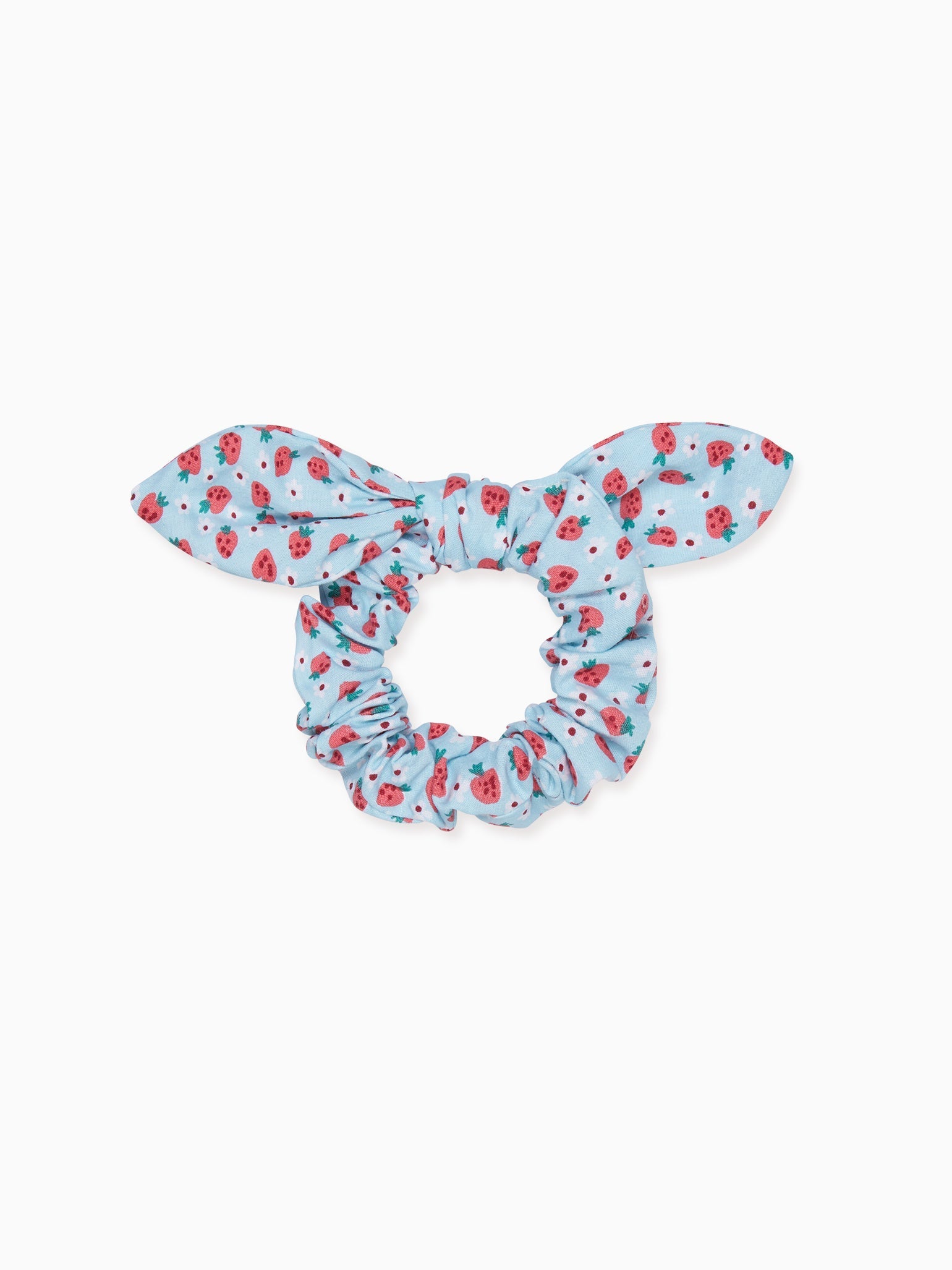 Strawberry Print Bow Girl Scrunchie