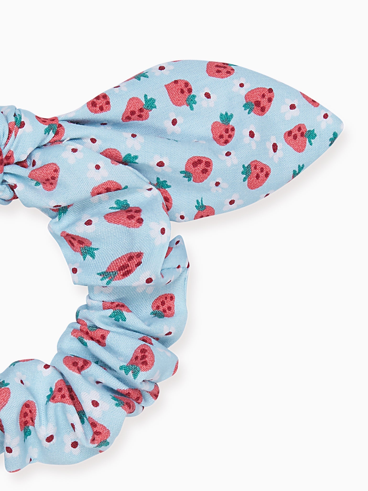 Strawberry Print Bow Girl Scrunchie