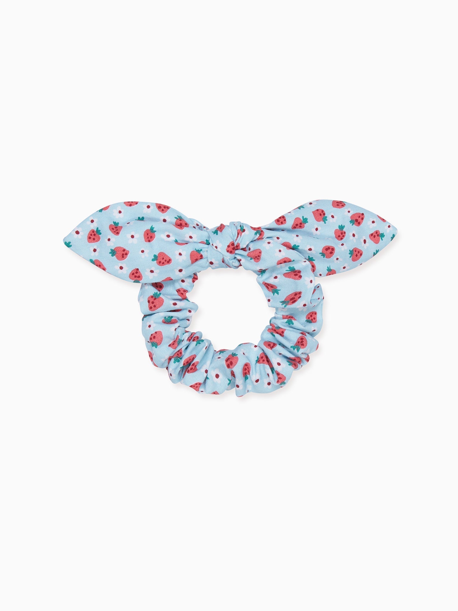 Strawberry Print Bow Girl Scrunchie